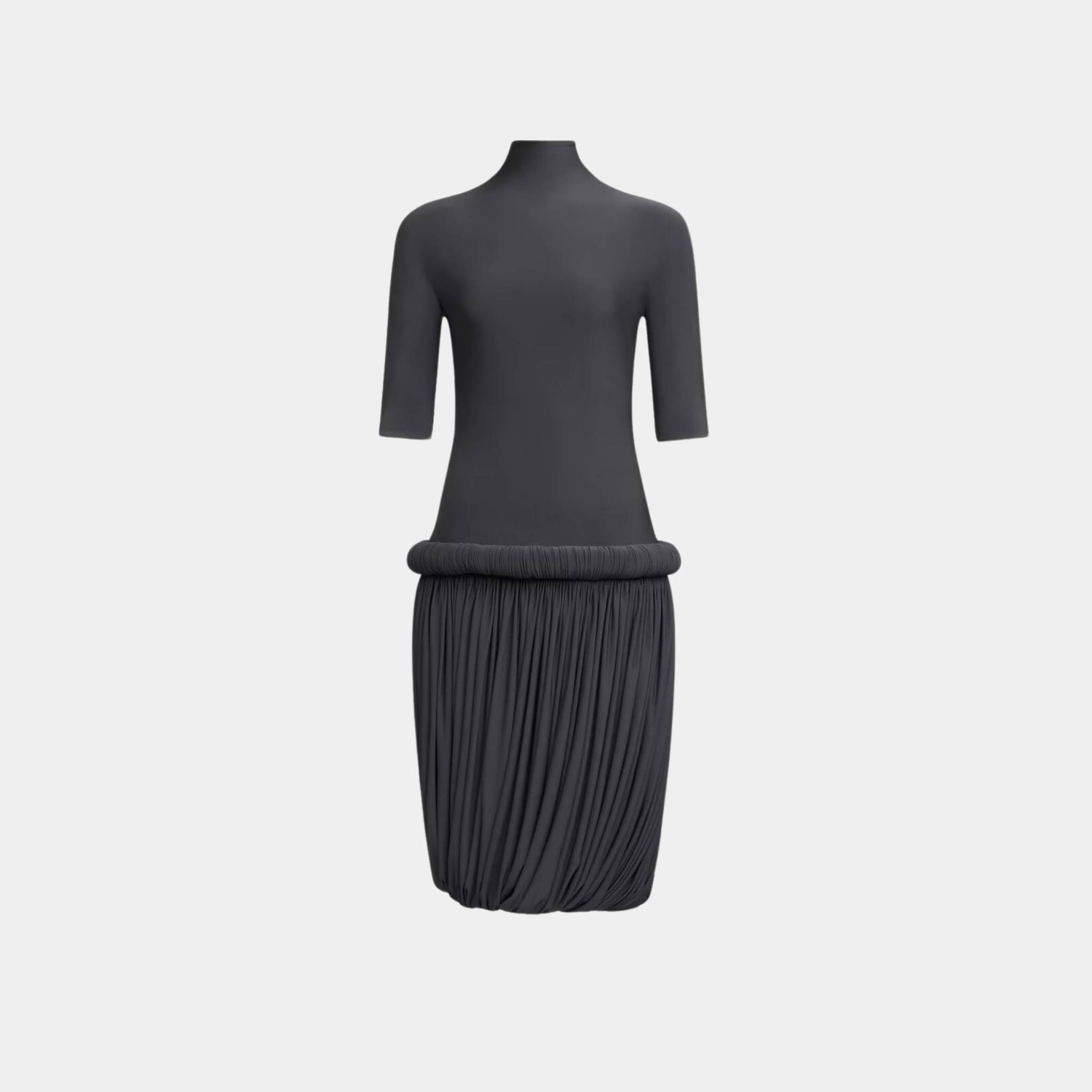 Alaia Short Dress In Supple Jersey, Dark Blue, Front View