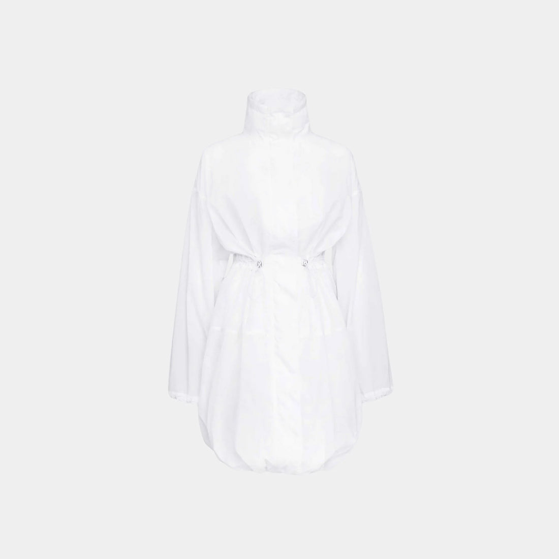 Alaia Soft Nylon Bubble Parka, White, Front