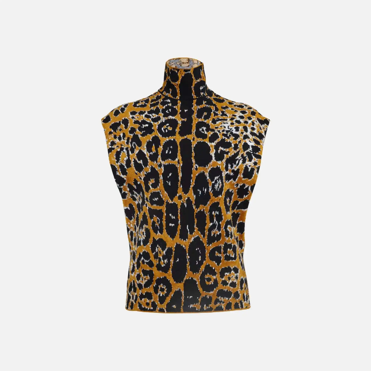 توب Square Top من قماش Leopard Jacquard Knit