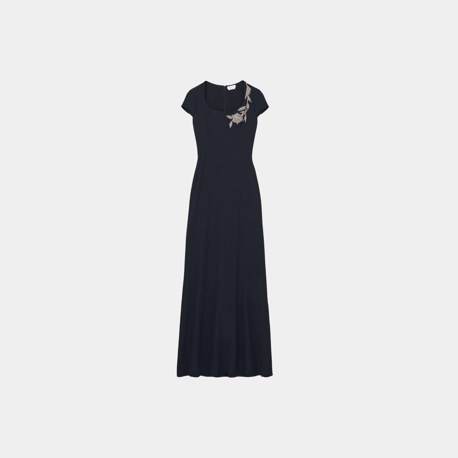 Alexander Mcqueen Banshee Embroidery Evening Dress in Black, Front