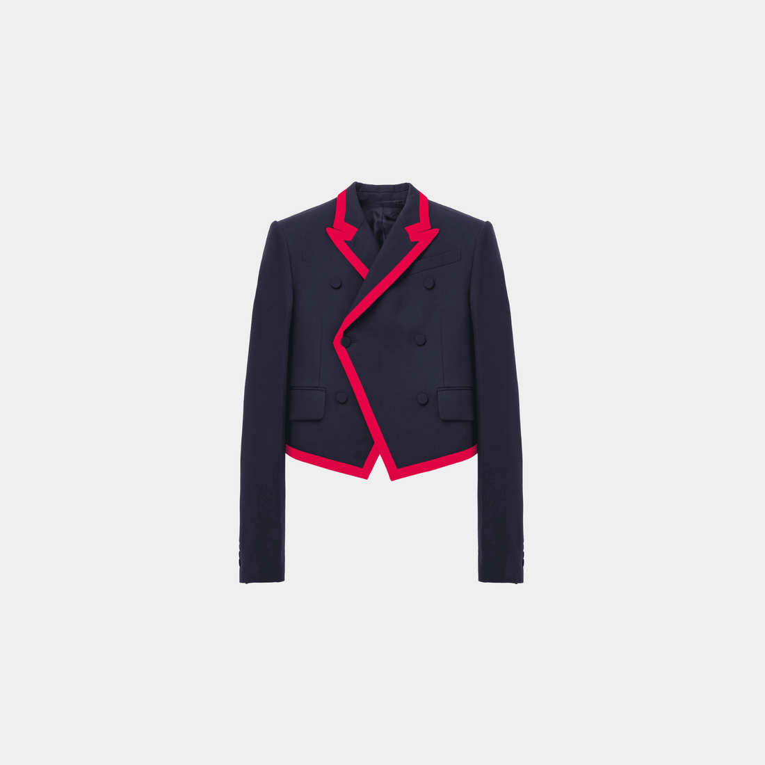 Alexander McQueen Binding Shrunken Blazer in Navy, Front