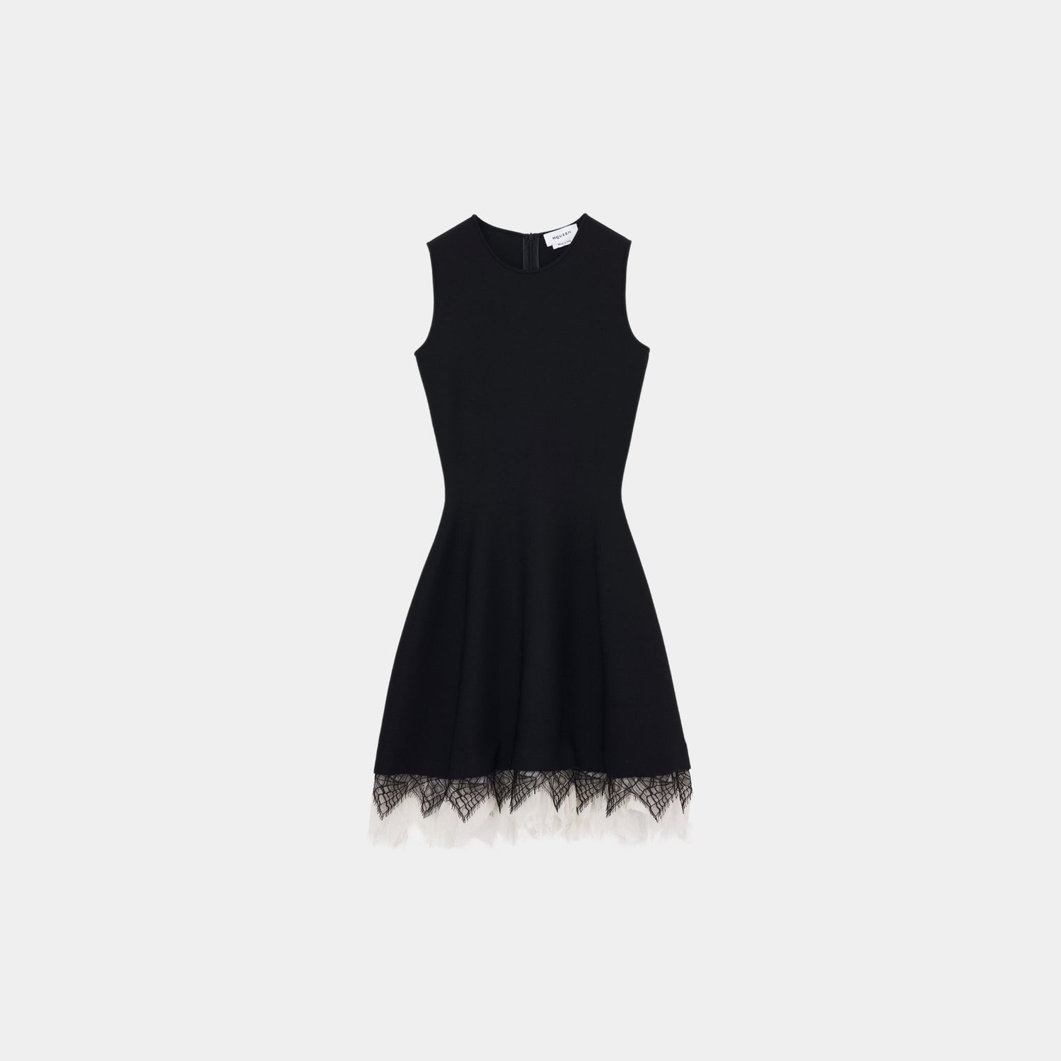 Alexander Mcqueen Cobweb Lace Knitted Dress in Black Ivory, Front