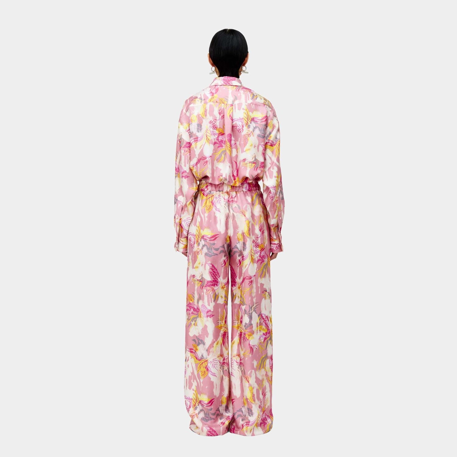 Alexander Mcqueen Floral Pyjama Trousers in Pale Pink, Model