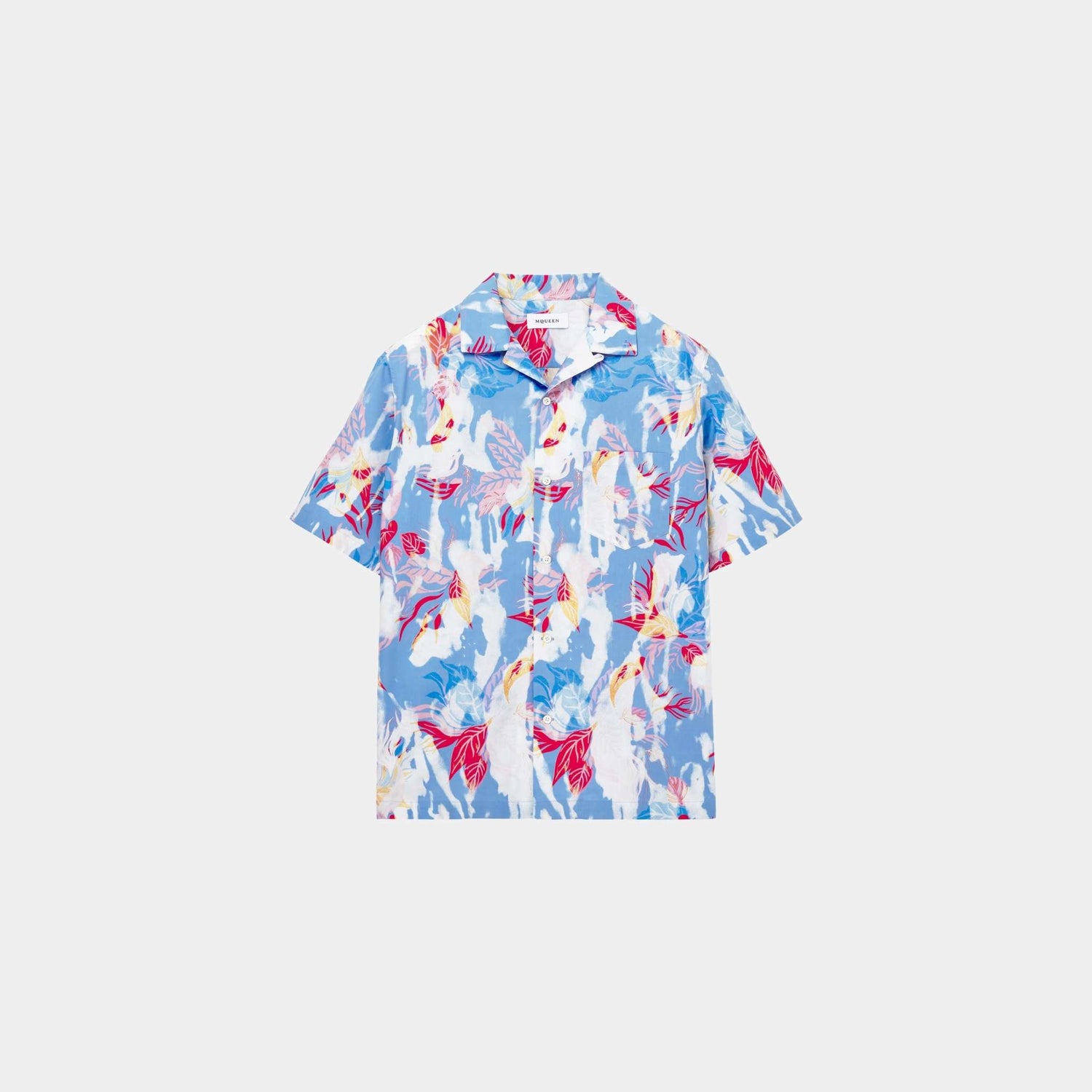 Alexander McQueen Hawaiian Floral Shirt in Pale Blue, Front