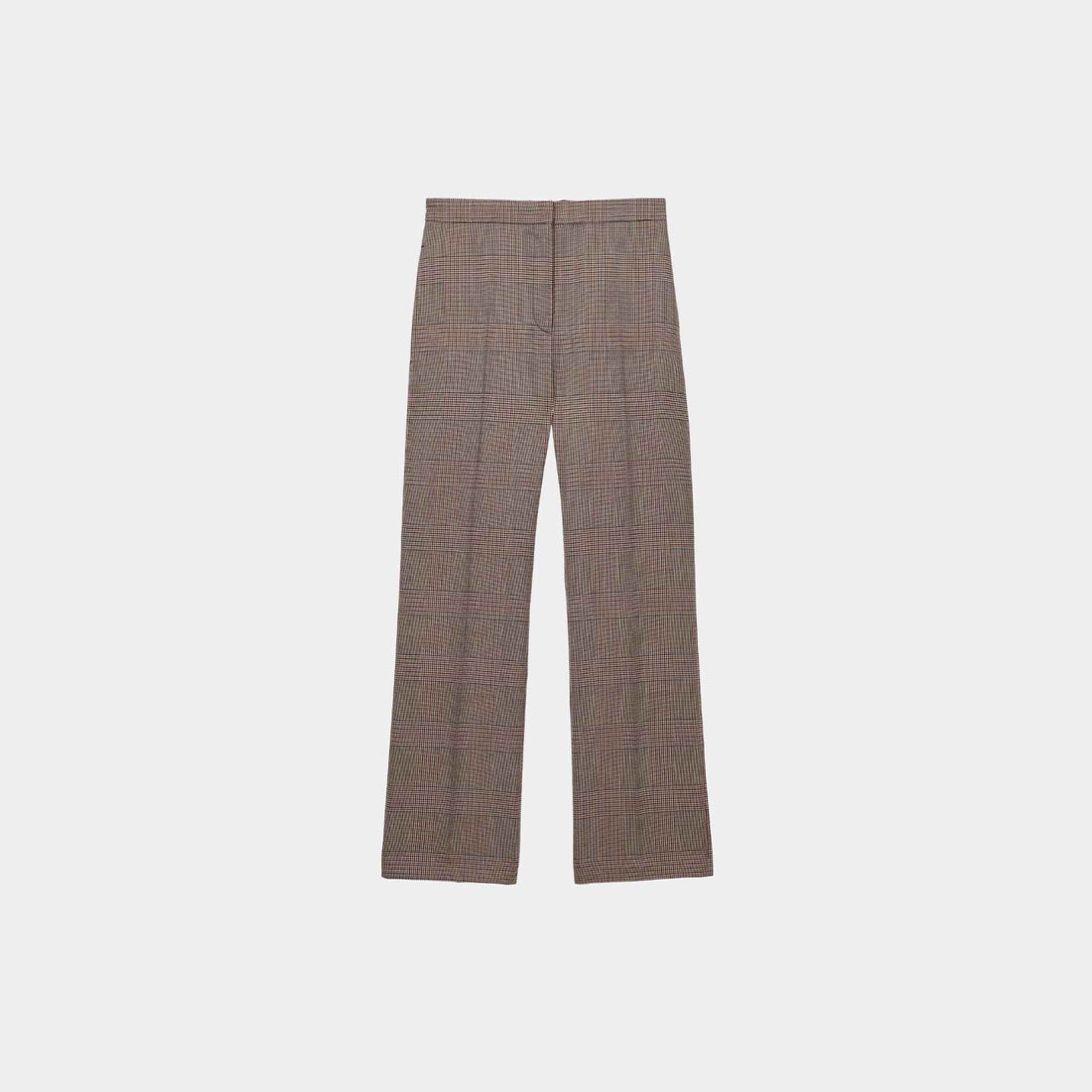 Alexander Mcqueen Heitage Check Kickback Trousers Ivory Black Tobacco, Front