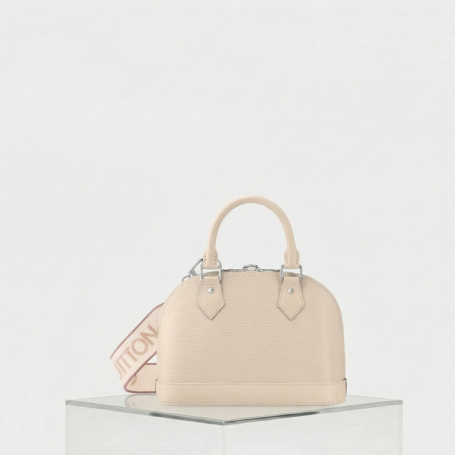 Louis Vuitton Alma BB Epi Leather Handbag Jacquard Strap, Front