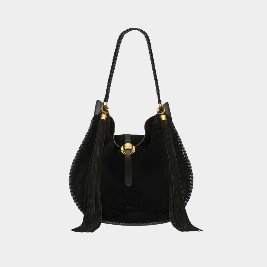 Isabel Marant Altay Soft Braided Suede Calfskin Leather Bag, Front