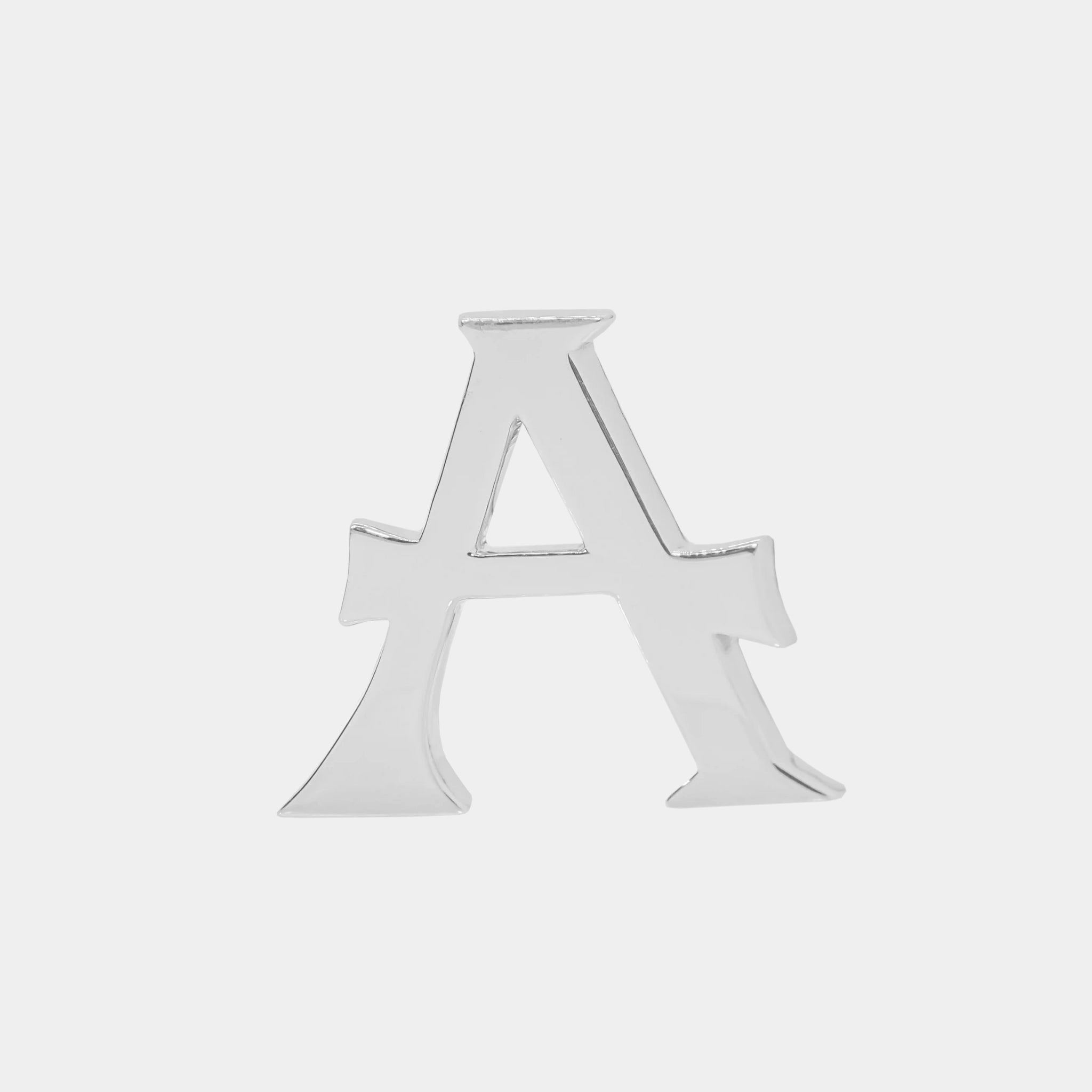 Ashna Mehta Alphabet Bag Bijoux Plain 18K White Gold, Letter A