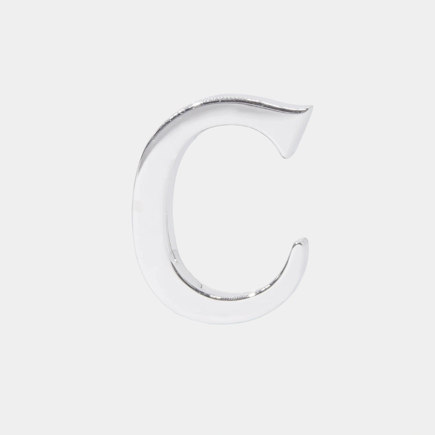 Ashna Mehta Alphabet Bag Bijoux Plain 18K White Gold, Letter C