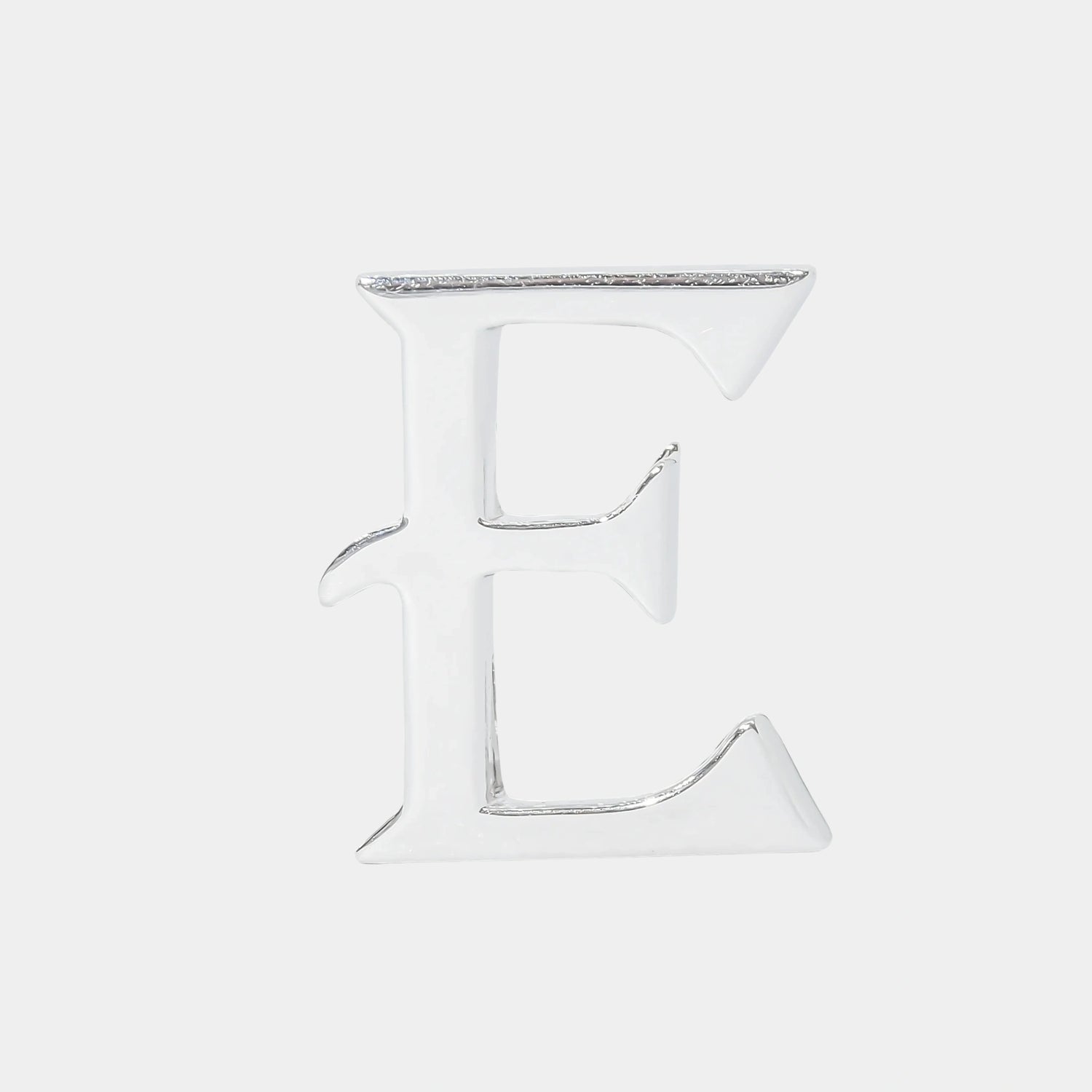 Ashna Mehta Alphabet Bag Bijoux Plain 18K White Gold, Letter E