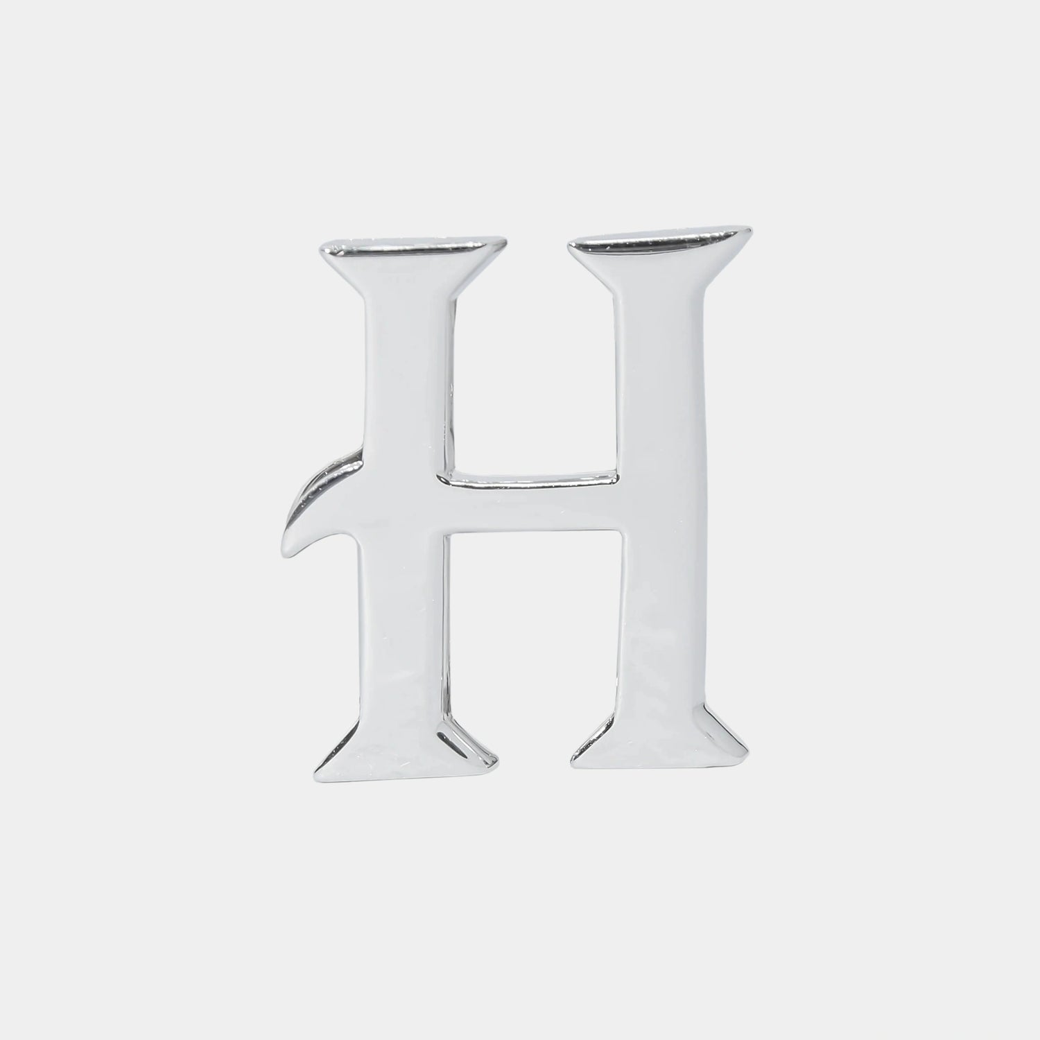 Ashna Mehta Alphabet Bag Bijoux Plain 18K White Gold, Letter H