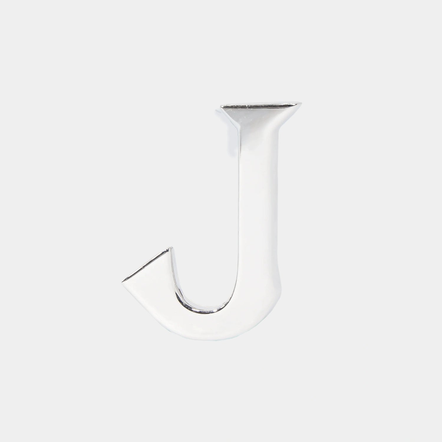 Ashna Mehta Alphabet Bag Bijoux Plain 18K White Gold, Letter J