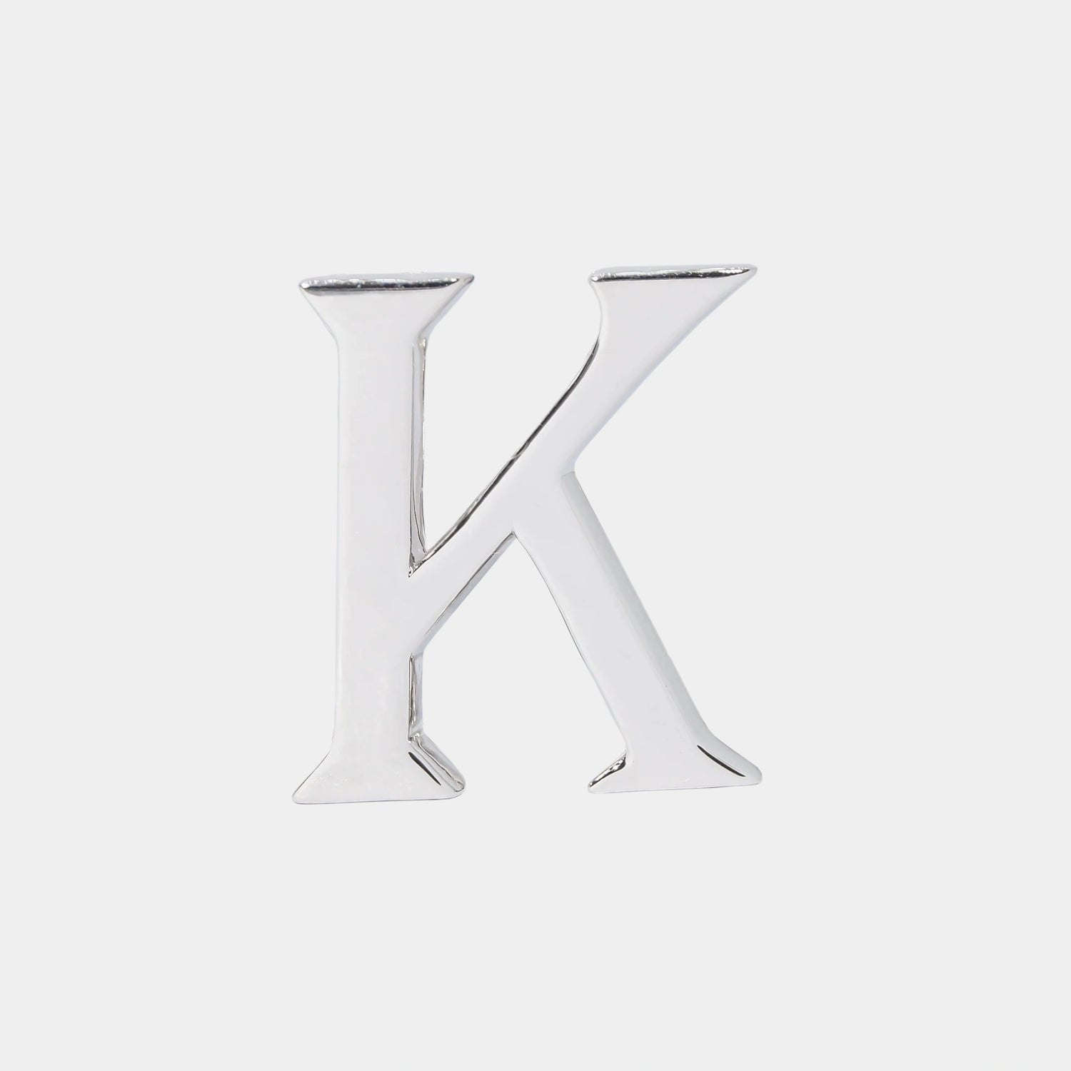 Ashna Mehta Alphabet Bag Bijoux Plain 18K White Gold, Letter K