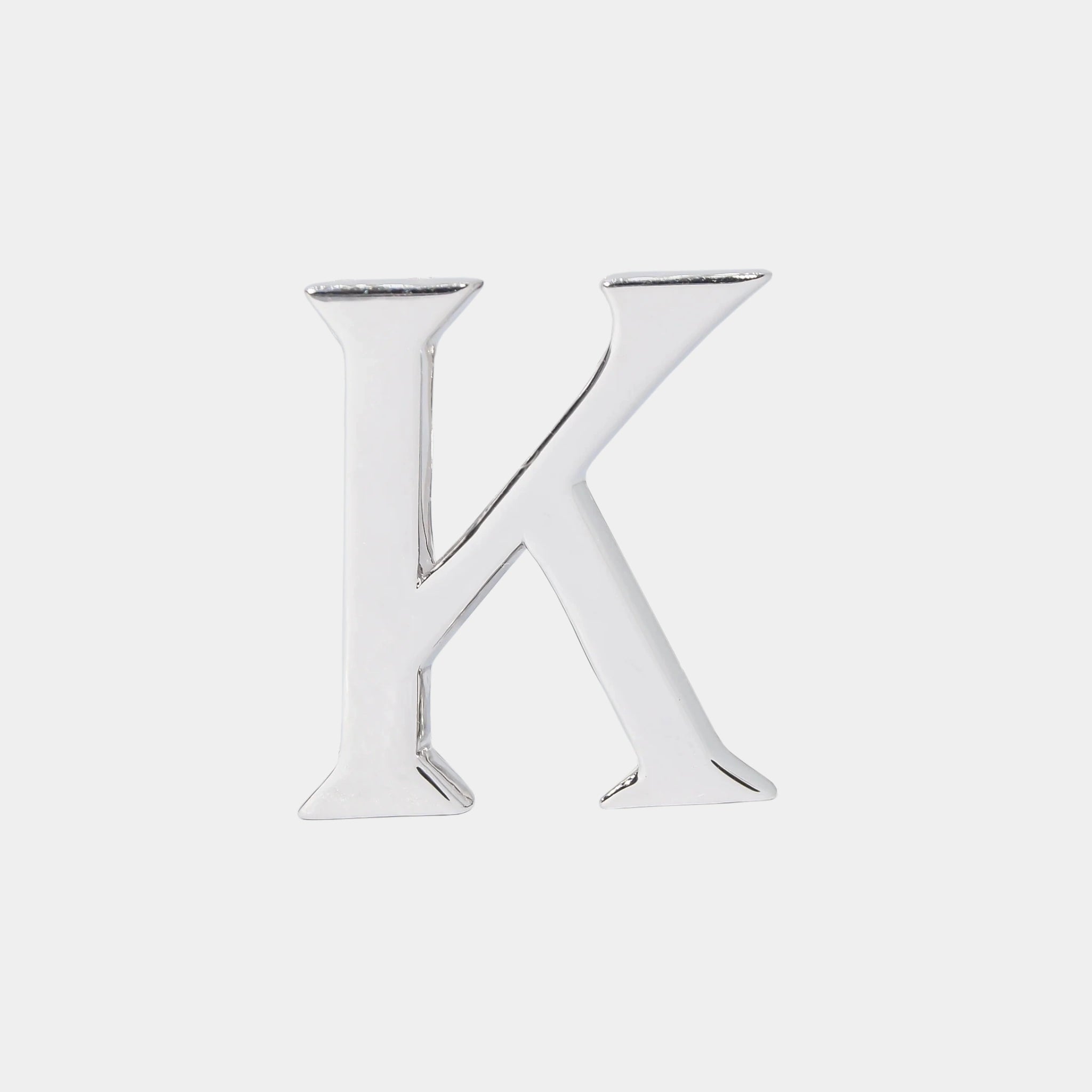 Ashna Mehta Alphabet Bag Bijoux Plain 18K White Gold, Letter K