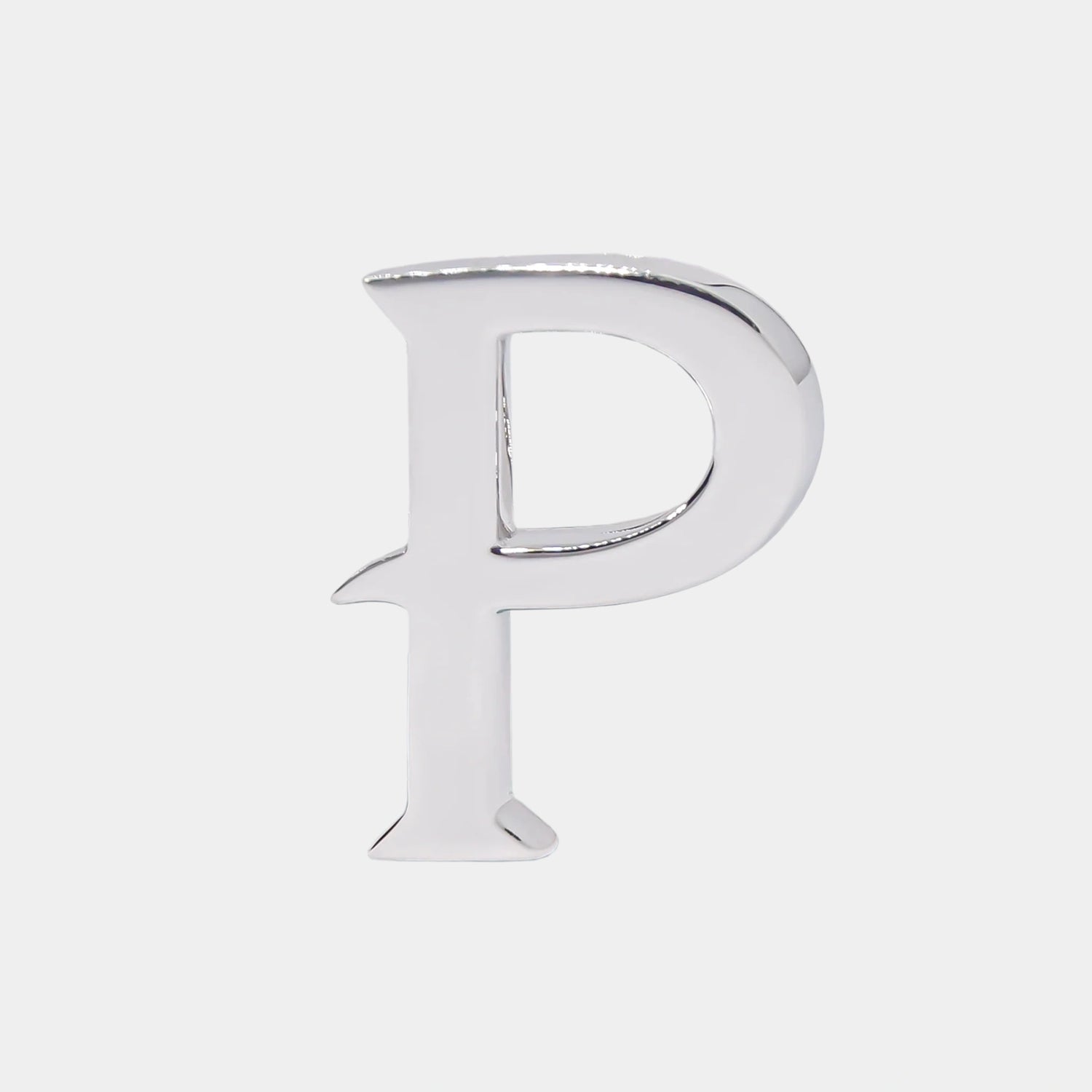 Ashna Mehta Alphabet Bag Bijoux Plain 18K White Gold, Letter P