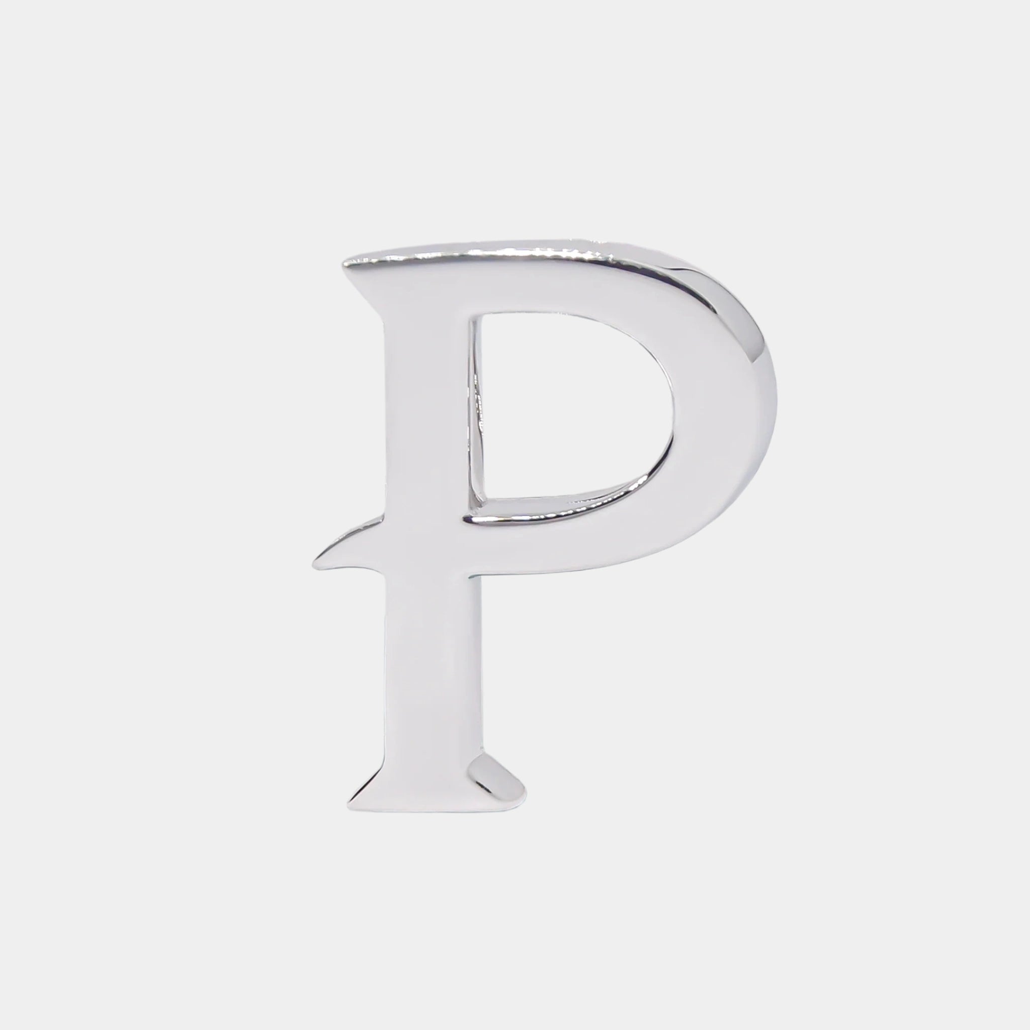 Ashna Mehta Alphabet Bag Bijoux Plain 18K White Gold, Letter P