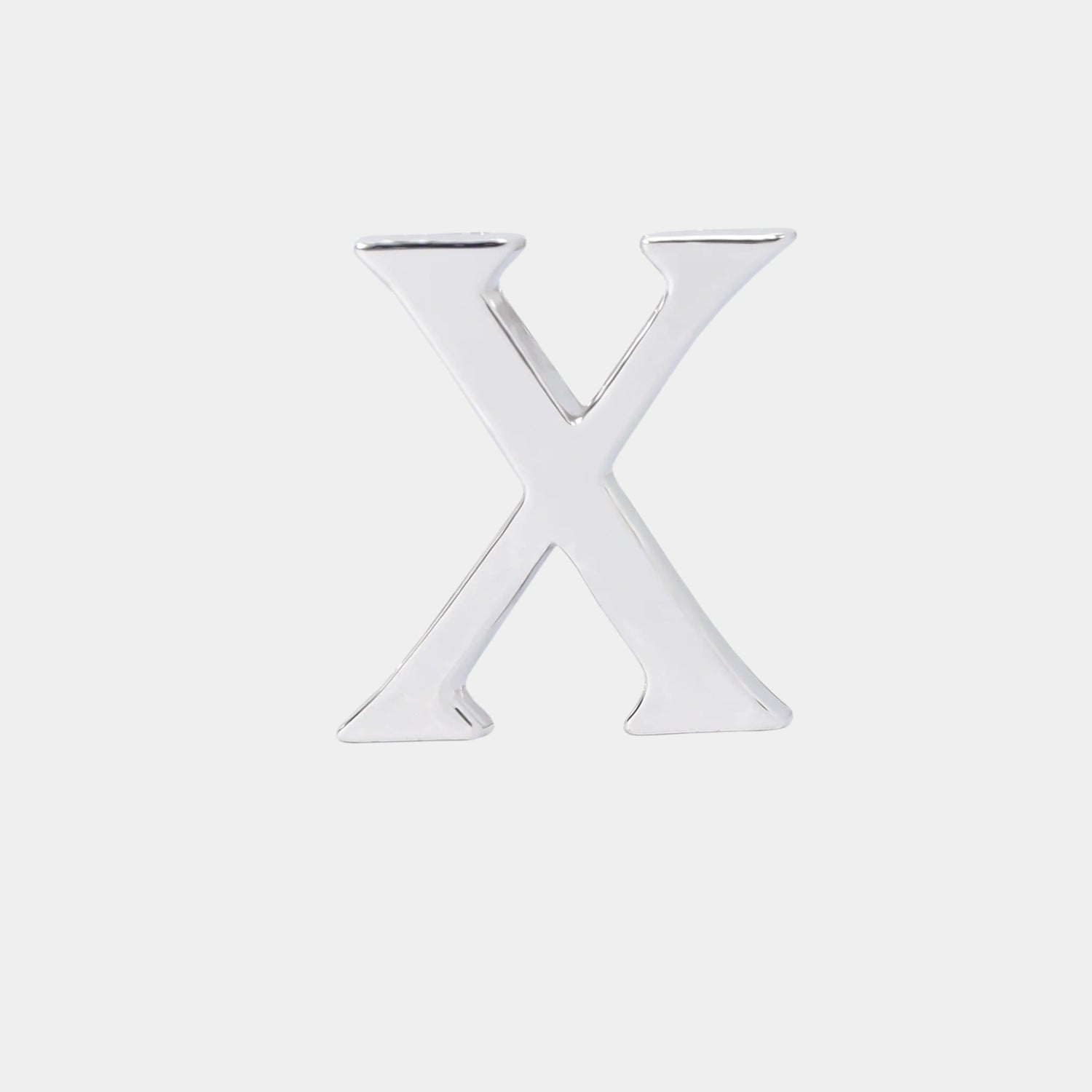 Ashna Mehta Alphabet Bag Bijoux Plain 18K White Gold, Letter X
