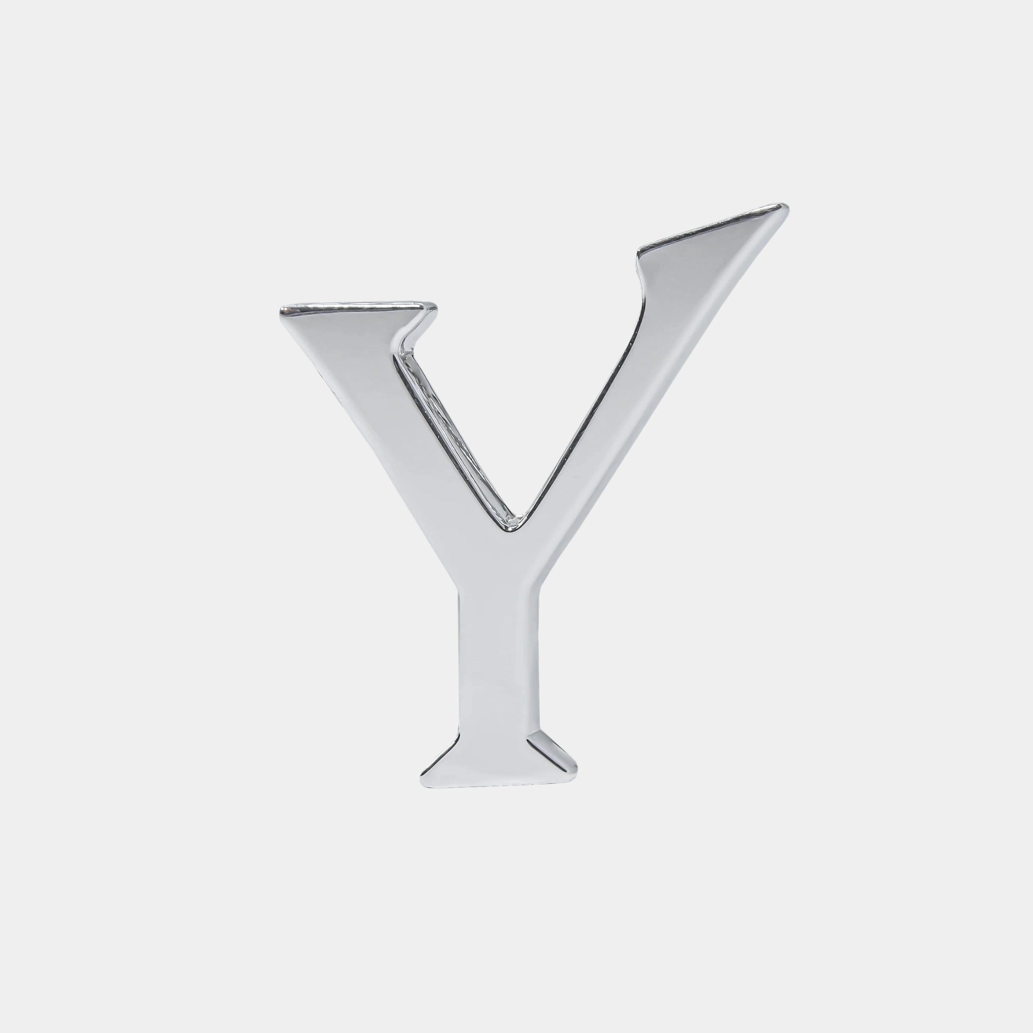 Ashna Mehta Alphabet Bag Bijoux Plain 18K White Gold, Letter Y