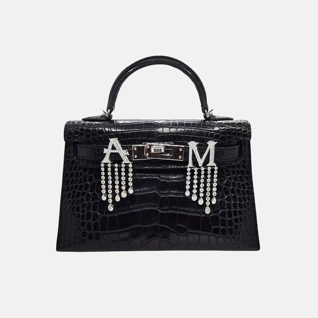 Ashna Mehta Alphabet Customized Waterfall Bag Bijoux White Gold, Bag