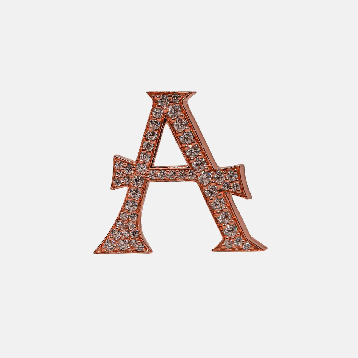 Alphabets Bag Bijoux with Natural Diamonds in Rose Gold