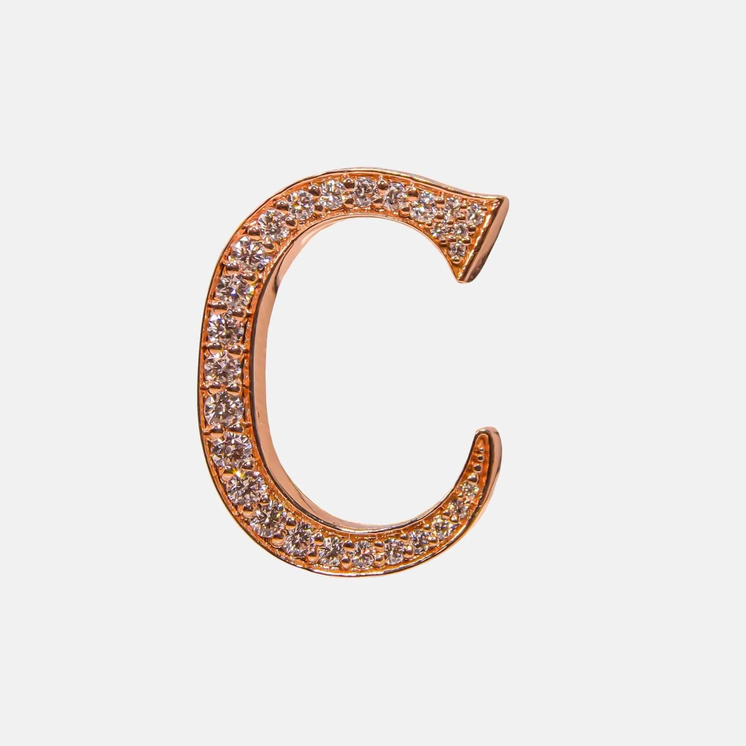 Ashna Mehta Alphabets Bag Bijoux with Natural Diamonds in Rose Gold, C