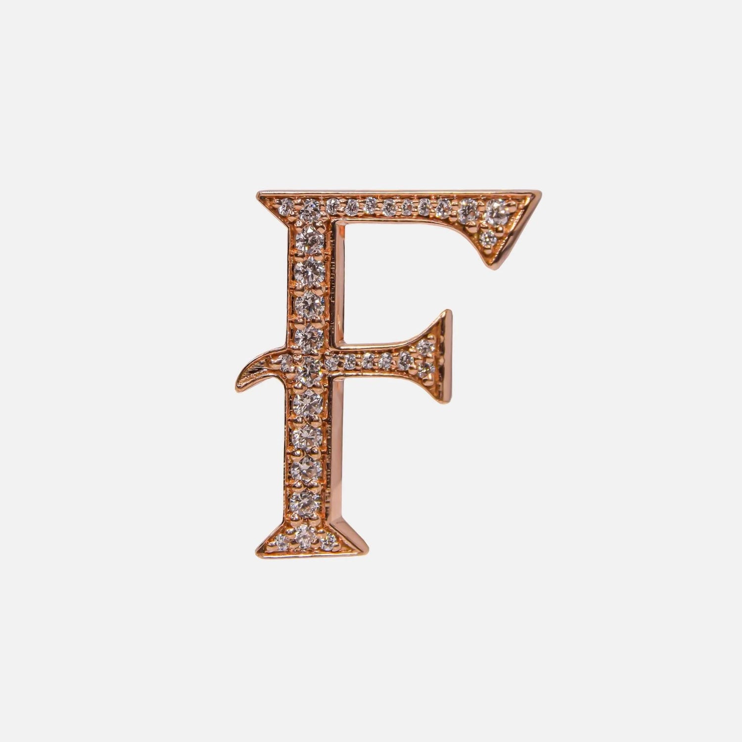 Ashna Mehta Alphabets Bag Bijoux with Natural Diamonds in Rose Gold, F