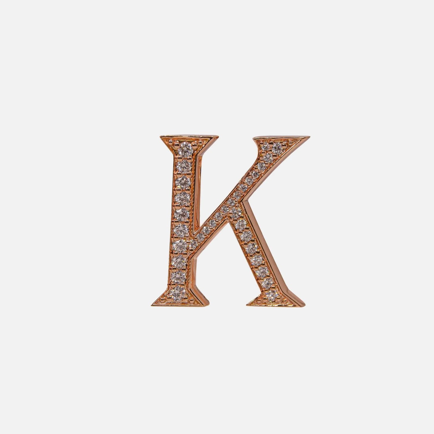 Ashna Mehta Alphabets Bag Bijoux with Natural Diamonds in Rose Gold, K