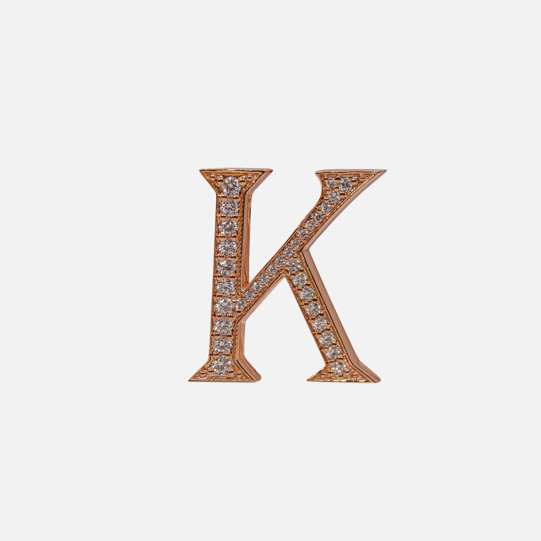 Ashna Mehta Alphabets Bag Bijoux with Natural Diamonds in Rose Gold, K