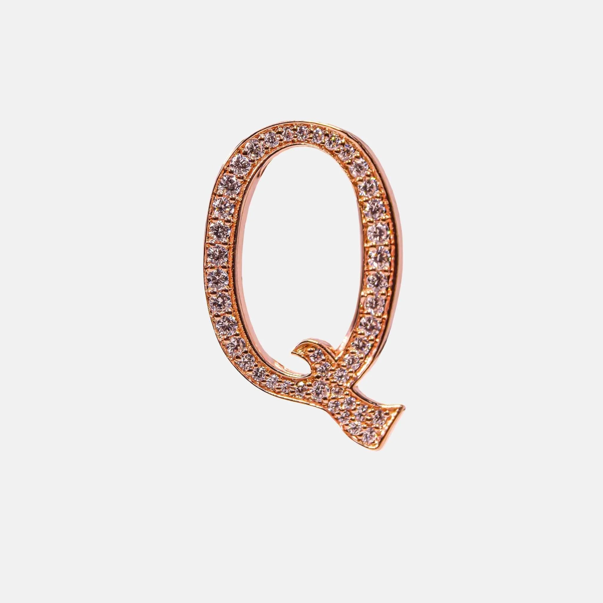 Ashna Mehta Alphabets Bag Bijoux with Natural Diamonds in Rose Gold, Q