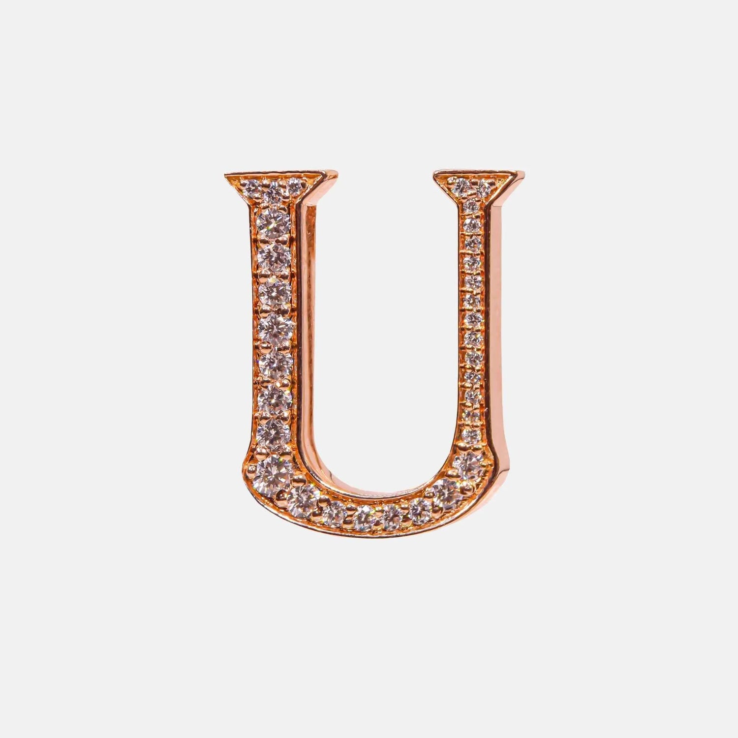 Ashna Mehta Alphabets Bag Bijoux with Natural Diamonds in Rose Gold, U