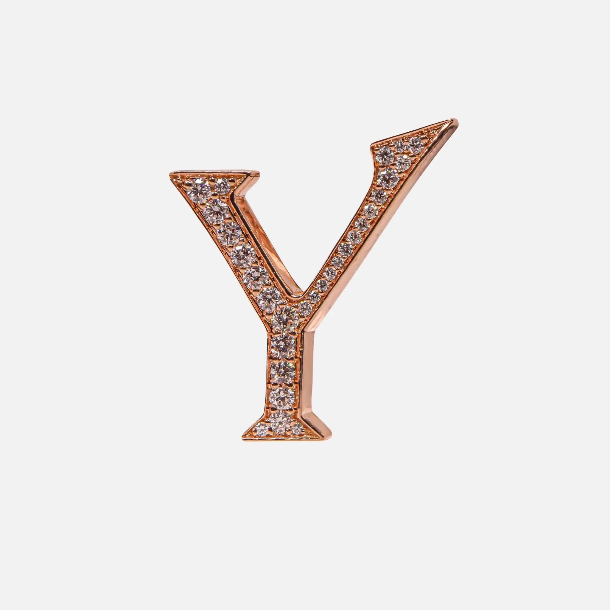 Ashna Mehta Alphabets Bag Bijoux with Natural Diamonds in Rose Gold, Y