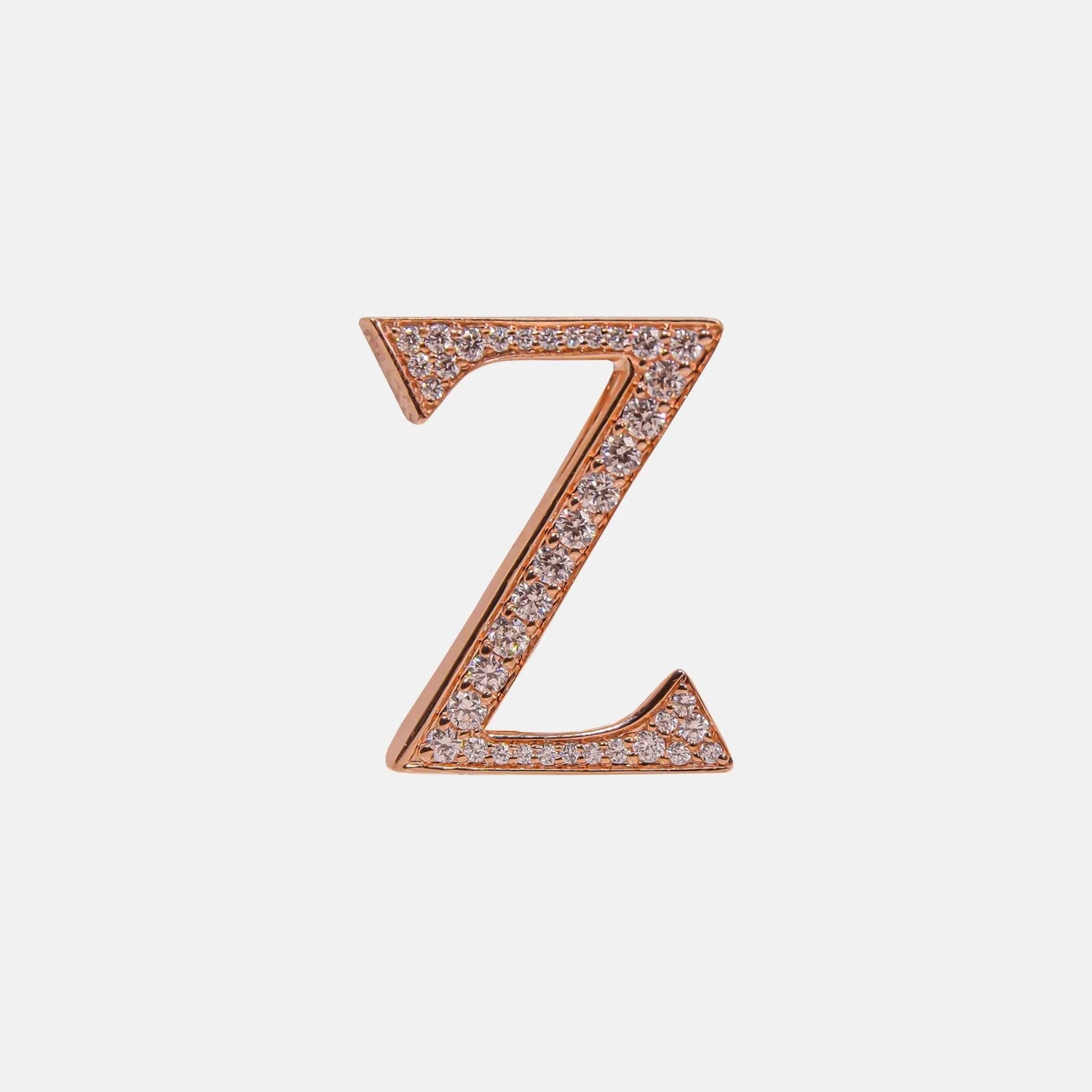 Ashna Mehta Alphabets Bag Bijoux with Natural Diamonds in Rose Gold, Z