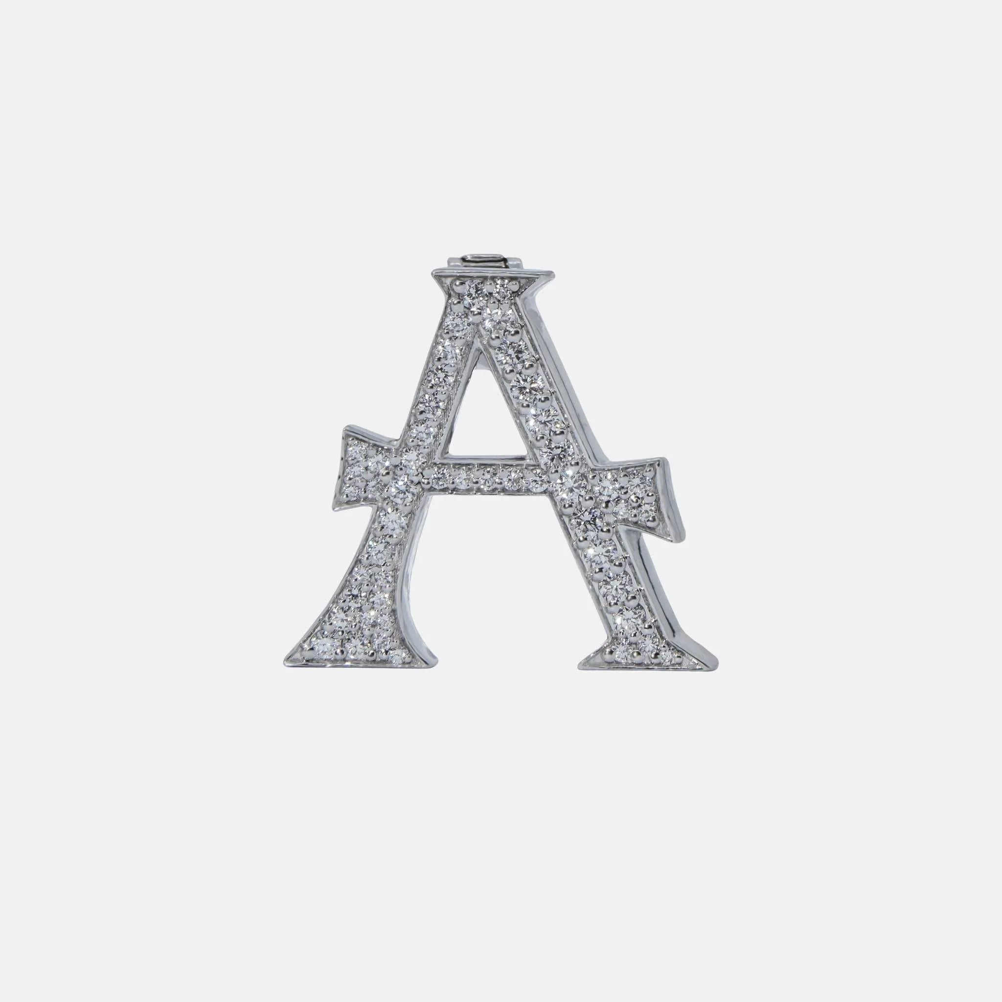 Ashna Mehta Alphabets Bag Bijoux with Natural Diamonds in White Gold, A