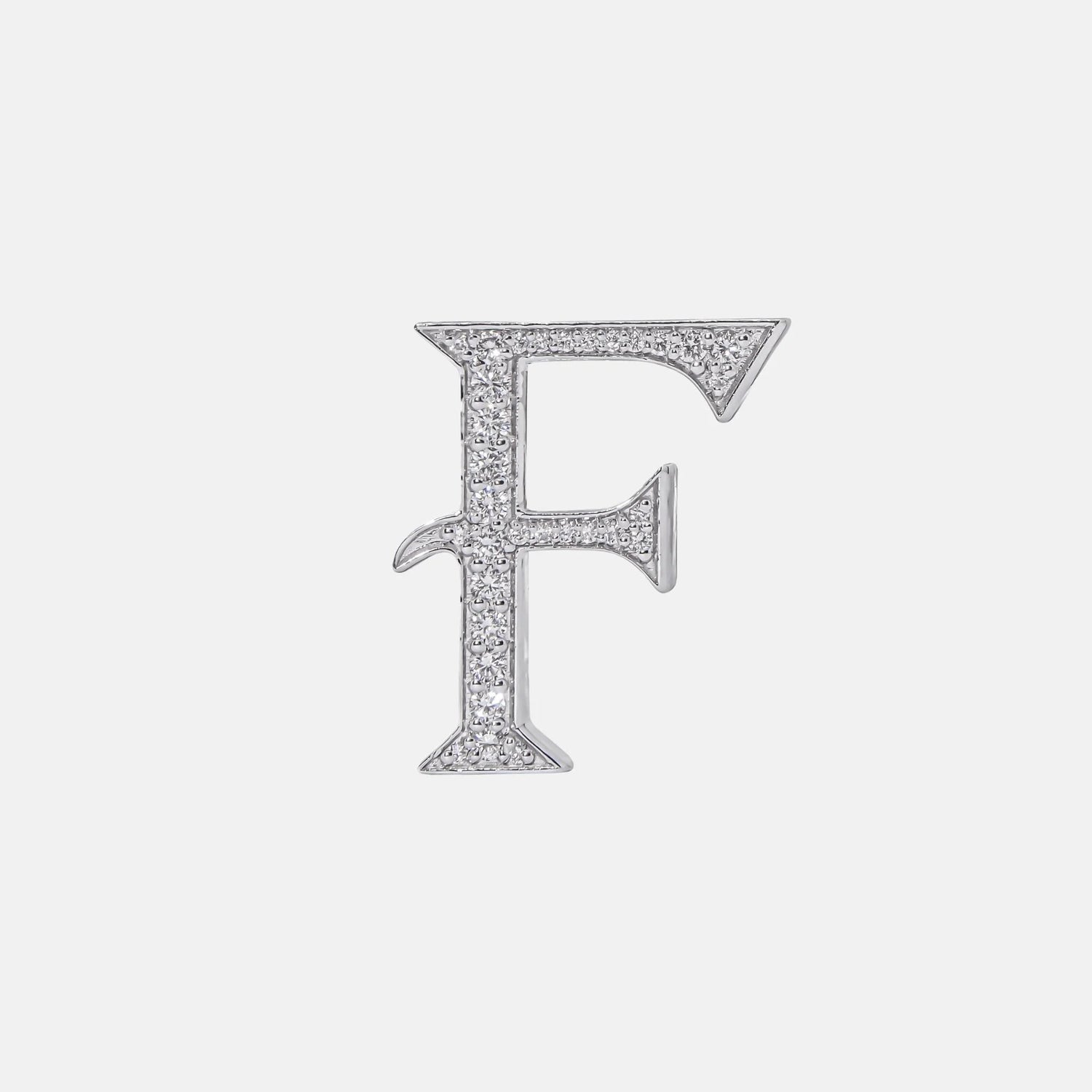 Ashna Mehta Alphabets Bag Bijoux with Natural Diamonds in White Gold, F