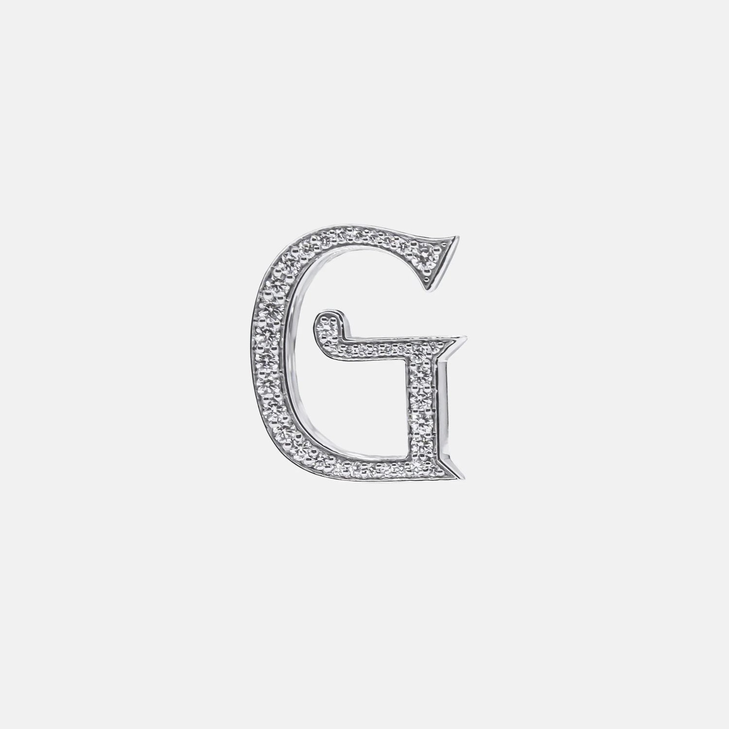 Ashna Mehta Alphabets Bag Bijoux with Natural Diamonds in White Gold, G