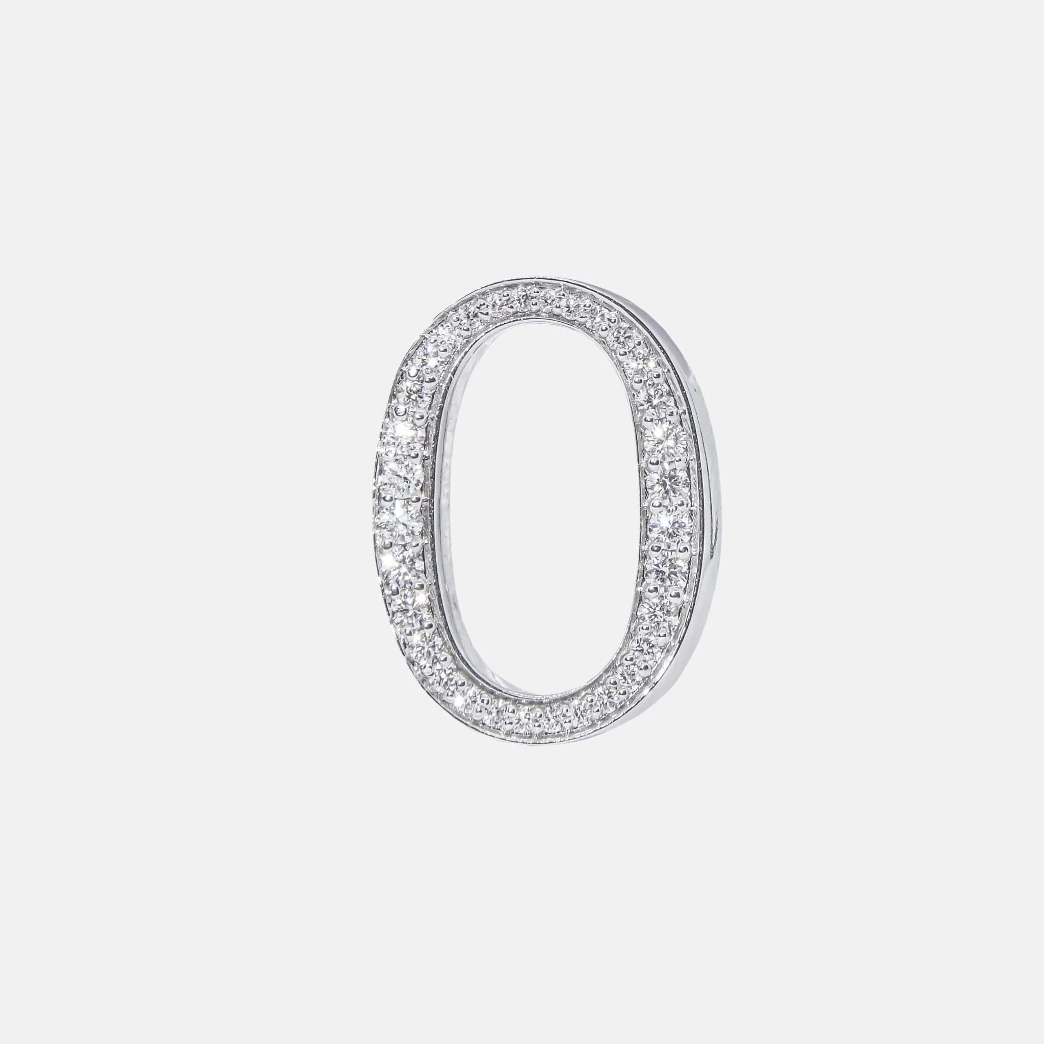Ashna Mehta Alphabets Bag Bijoux with Natural Diamonds in White Gold, o