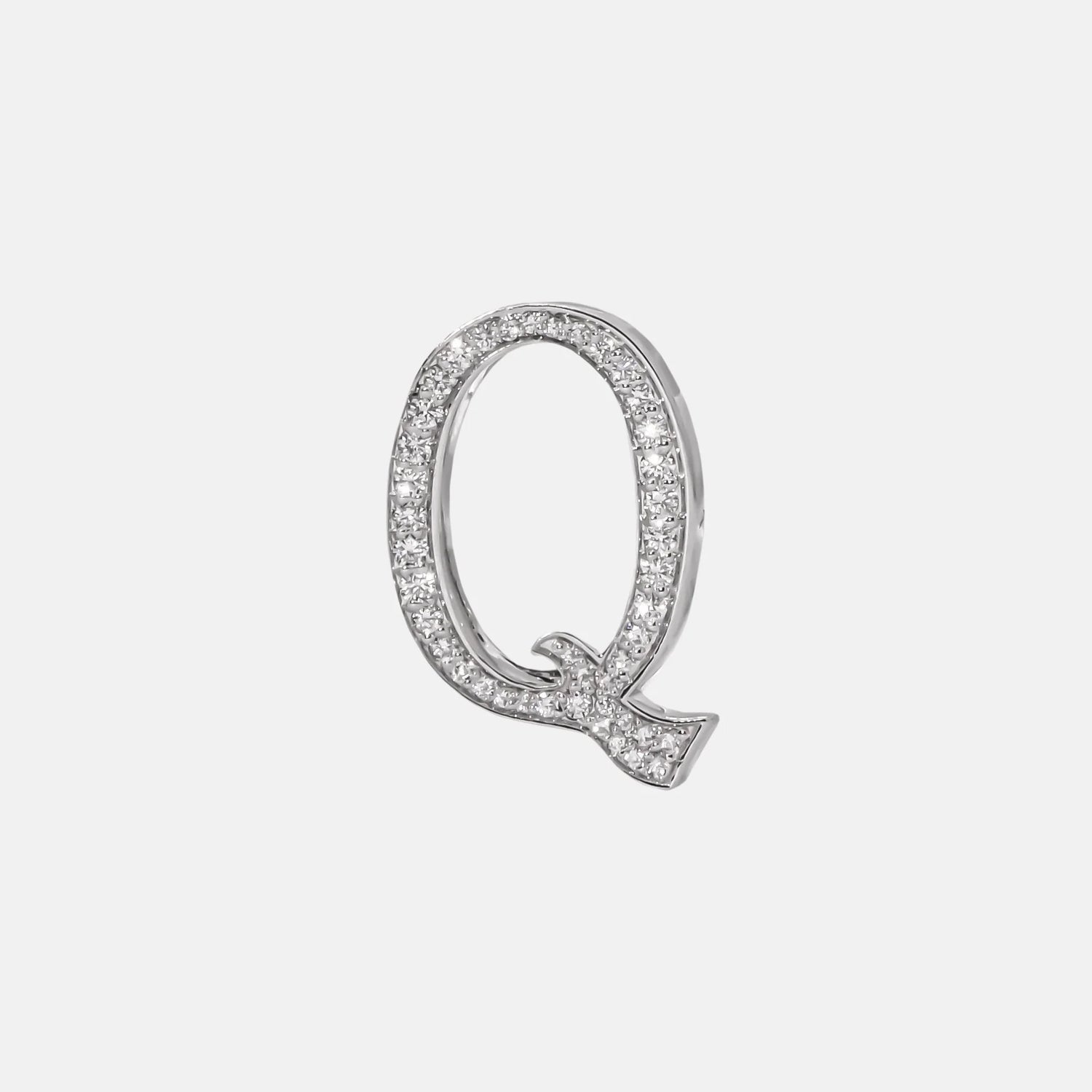 Ashna Mehta Alphabets Bag Bijoux with Natural Diamonds in White Gold, Q