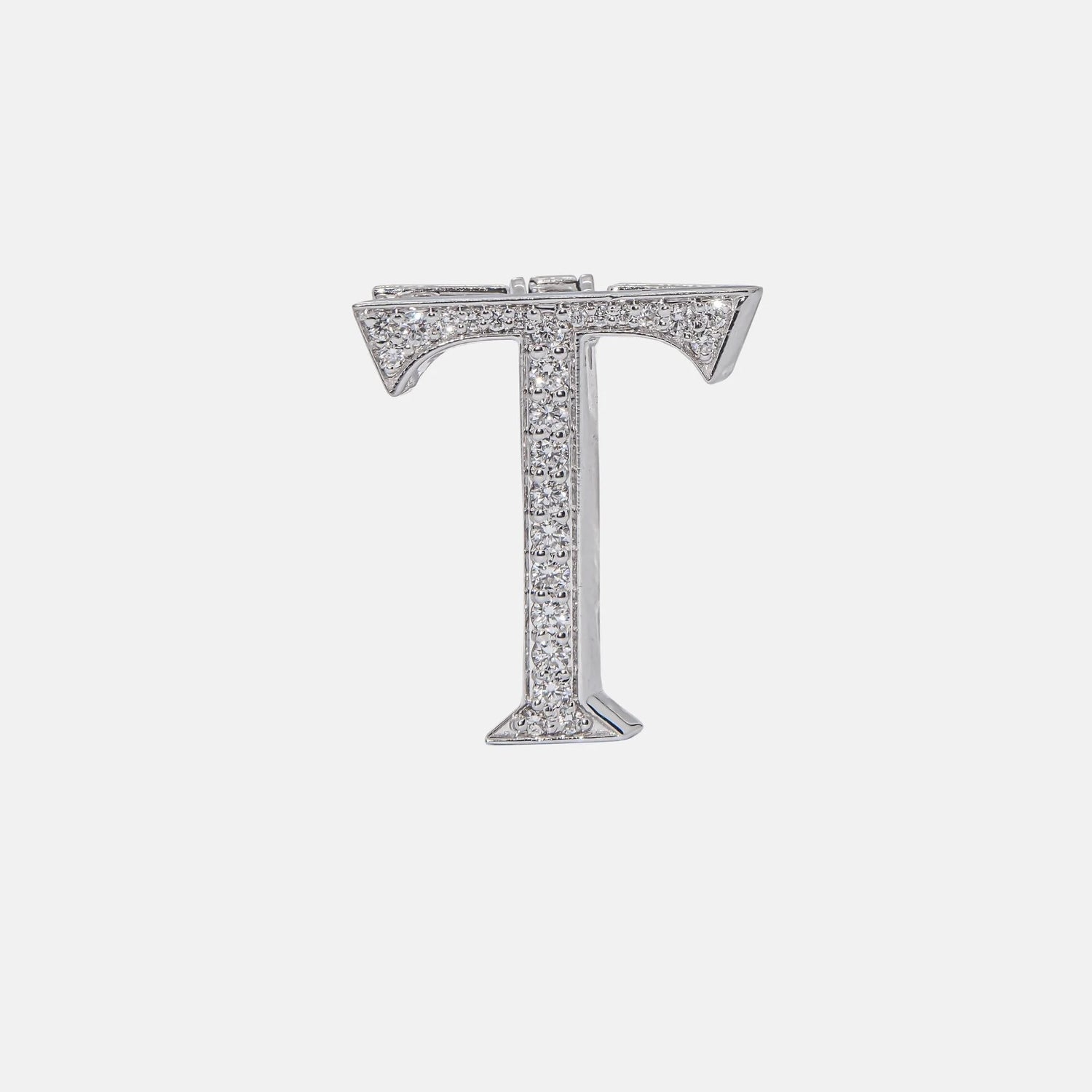 Ashna Mehta Alphabets Bag Bijoux with Natural Diamonds in White Gold, T