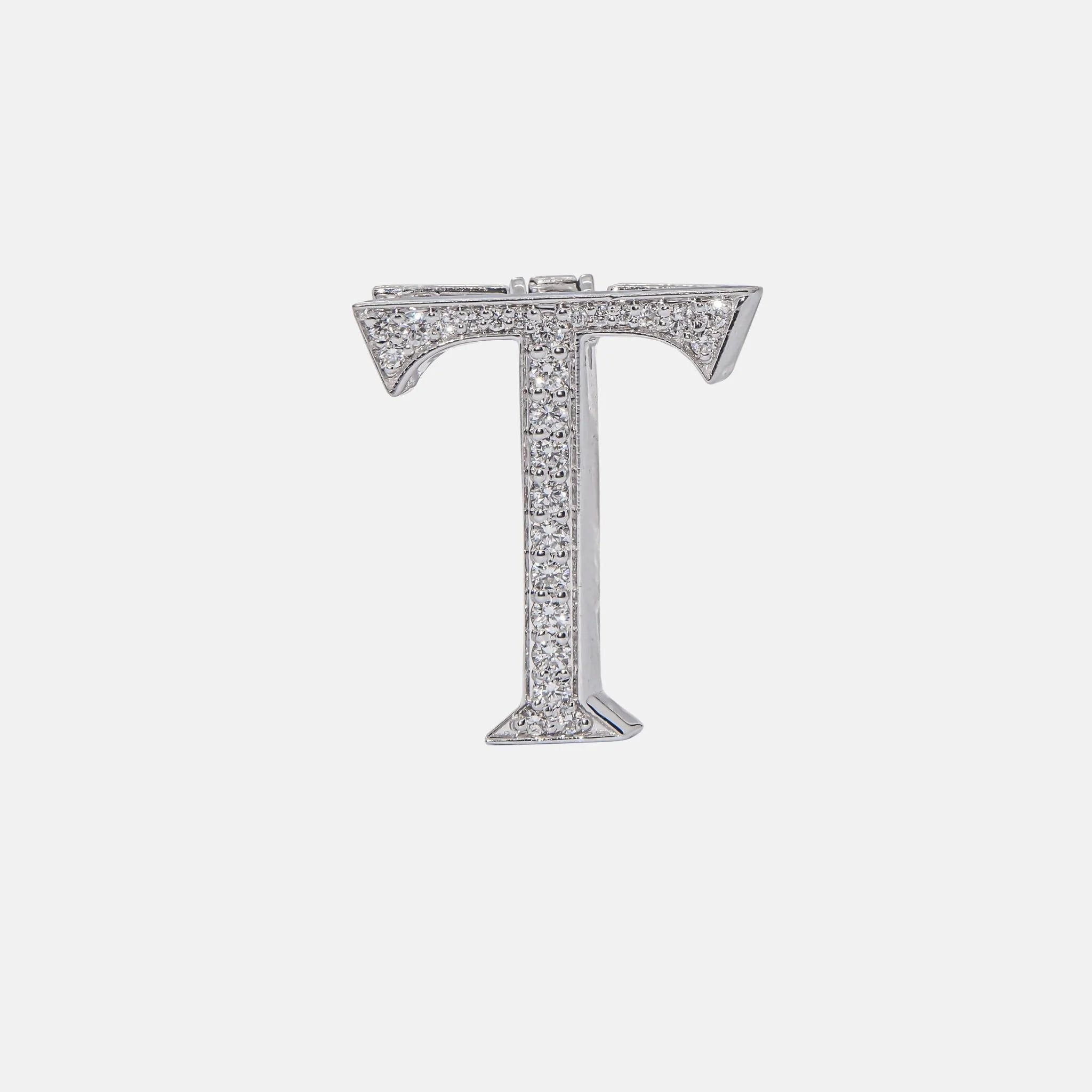 Ashna Mehta Alphabets Bag Bijoux with Natural Diamonds in White Gold, T