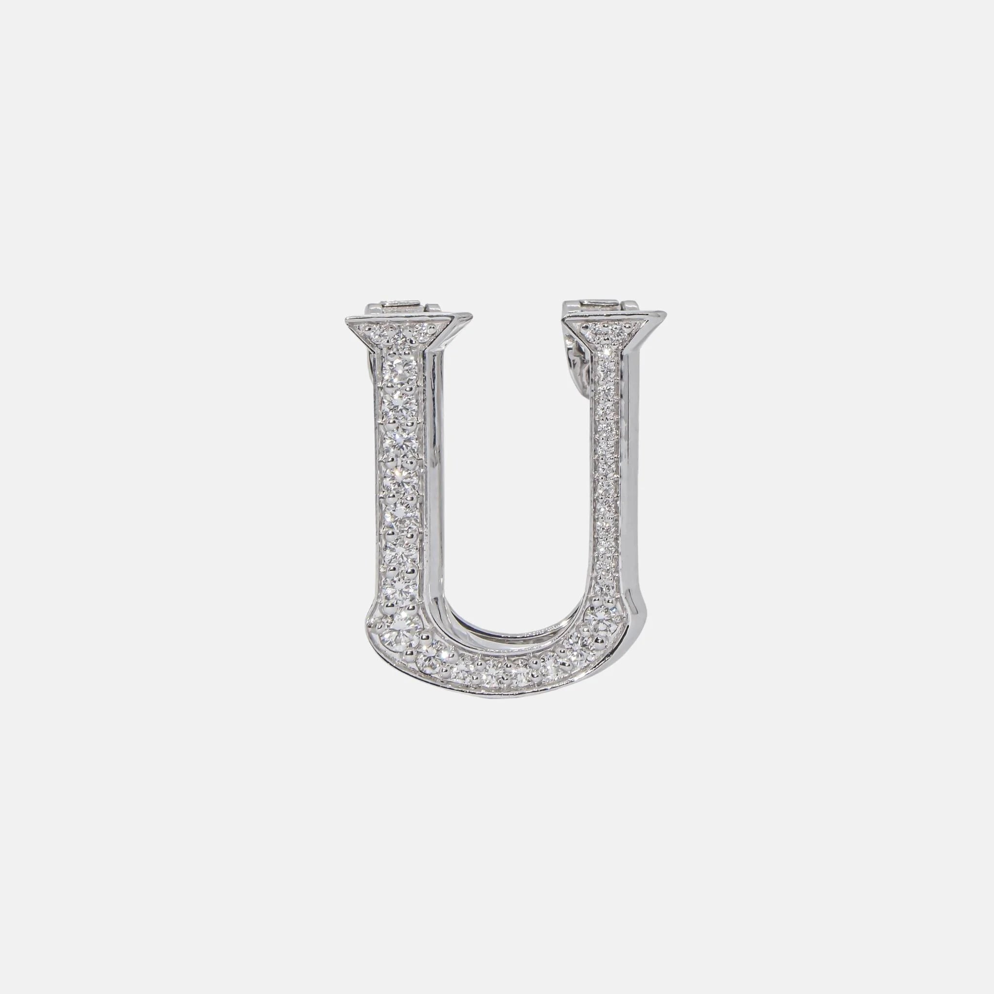 Ashna Mehta Alphabets Bag Bijoux with Natural Diamonds in White Gold, U