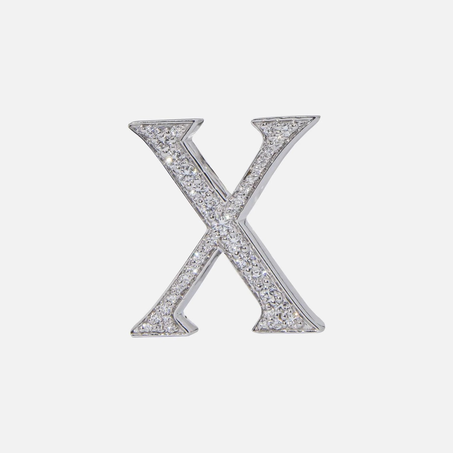 Ashna Mehta Alphabets Bag Bijoux with Natural Diamonds in White Gold, X