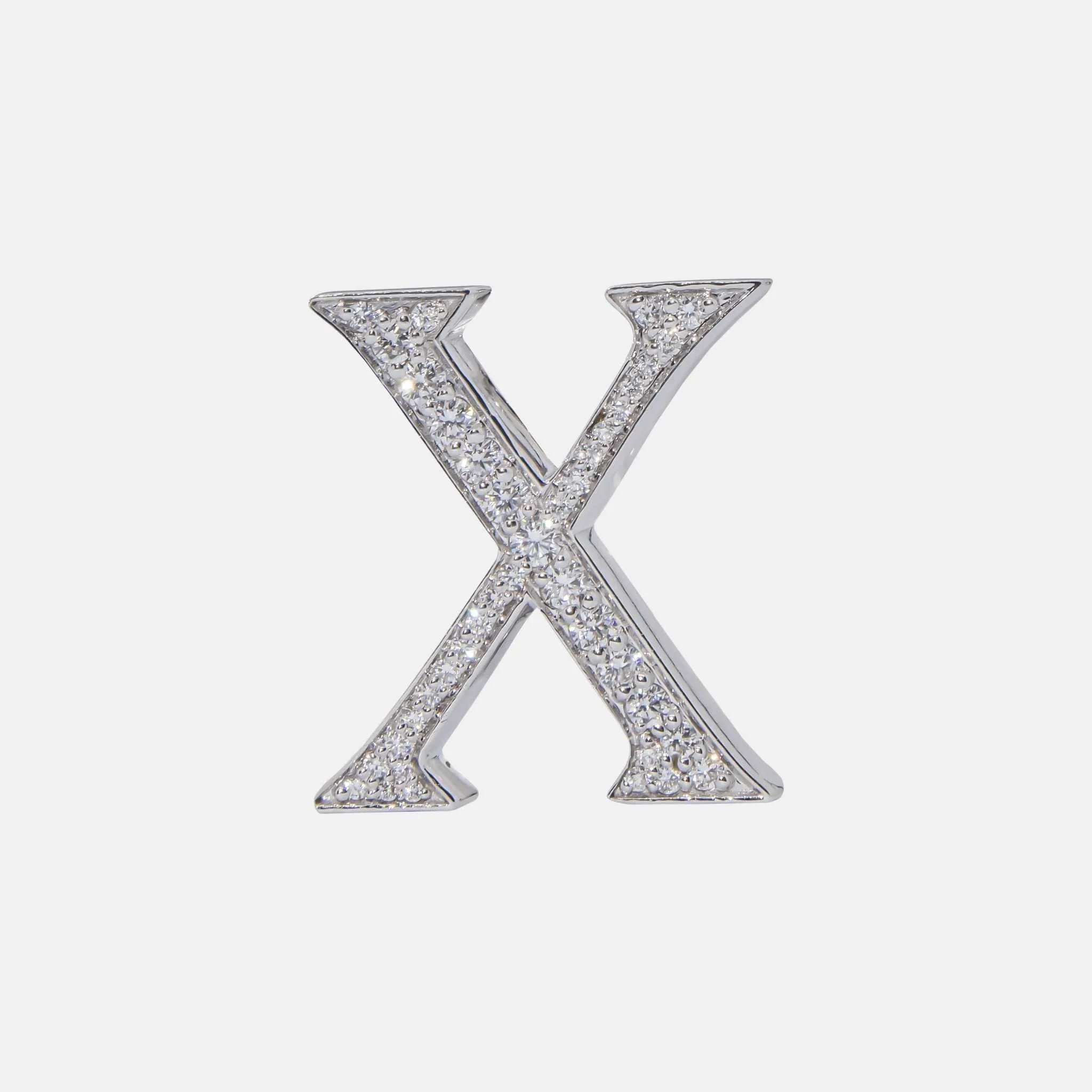 Ashna Mehta Alphabets Bag Bijoux with Natural Diamonds in White Gold, X