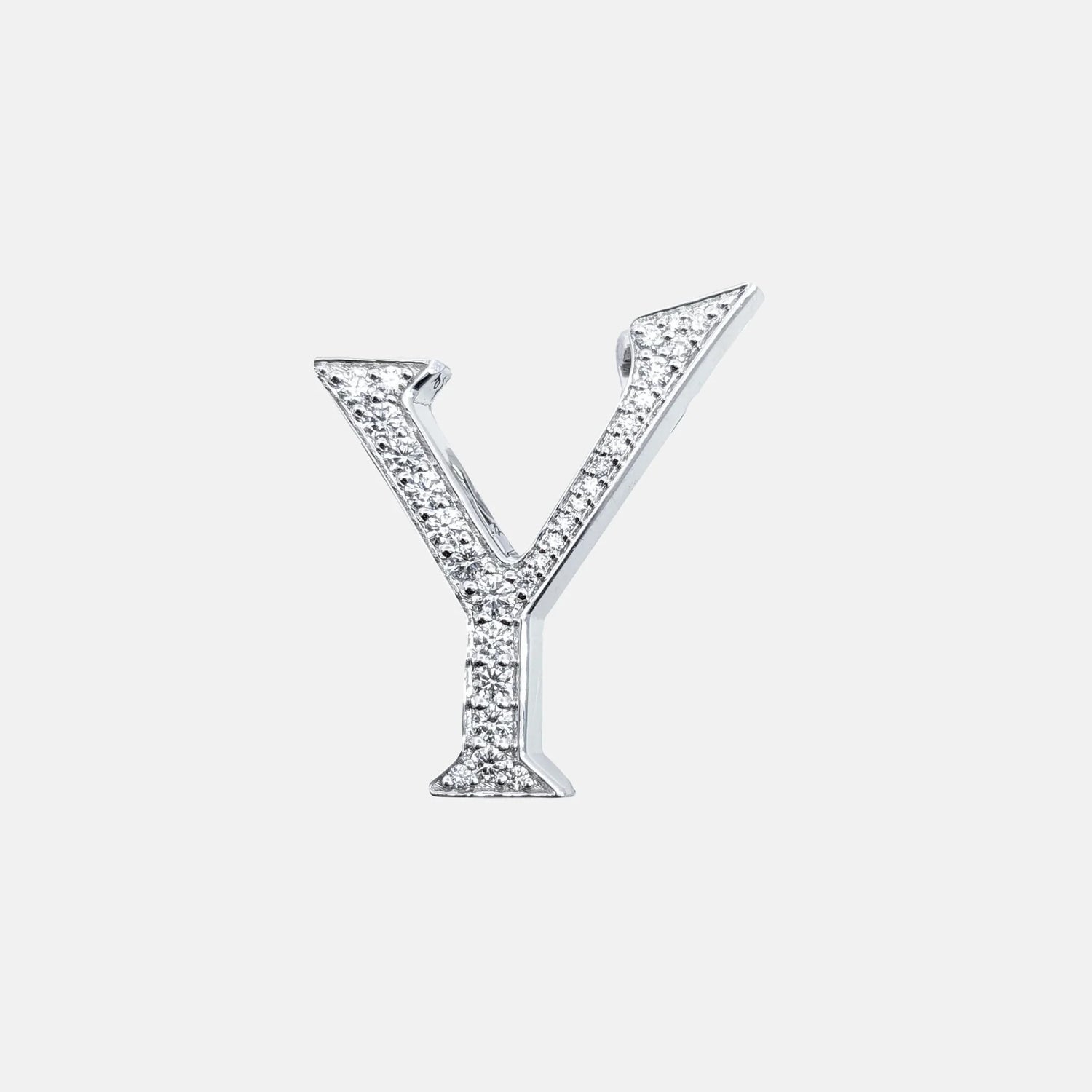 Ashna Mehta Alphabets Bag Bijoux with Natural Diamonds in White Gold, Y
