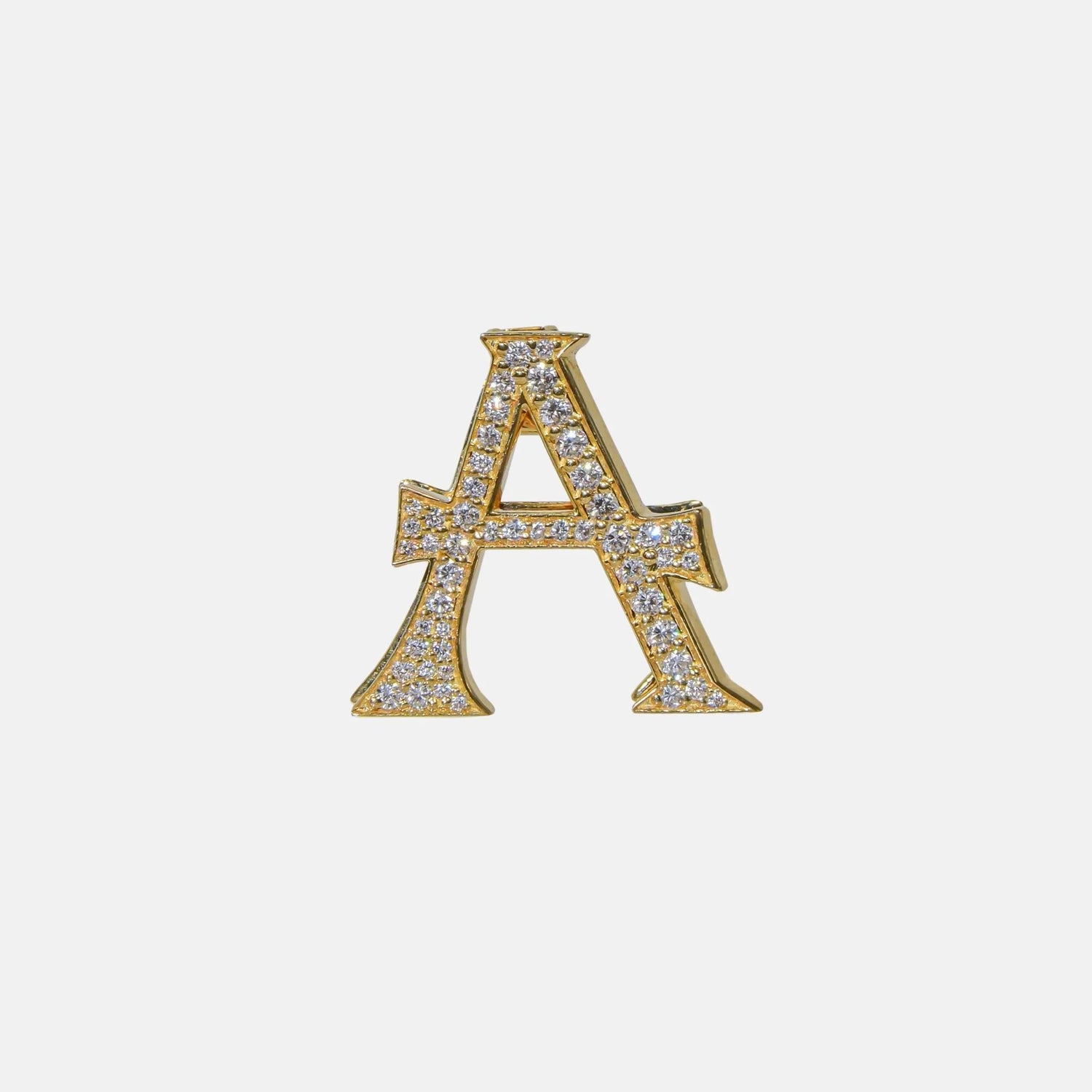 Ashna Mehta Alphabets Bag Bijoux with Natural Diamonds in Yellow Gold, A
