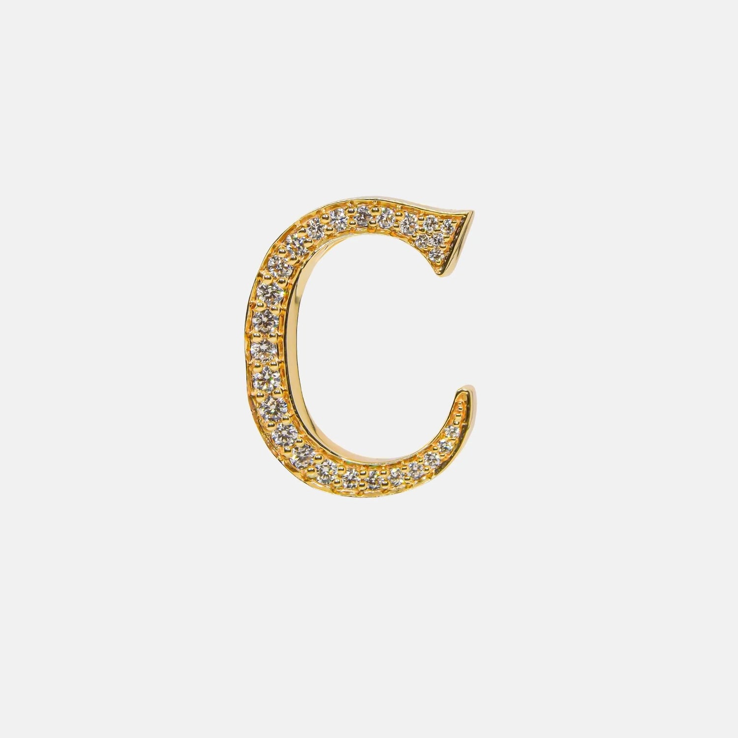 Ashna Mehta Alphabets Bag Bijoux with Natural Diamonds in Yellow Gold, C