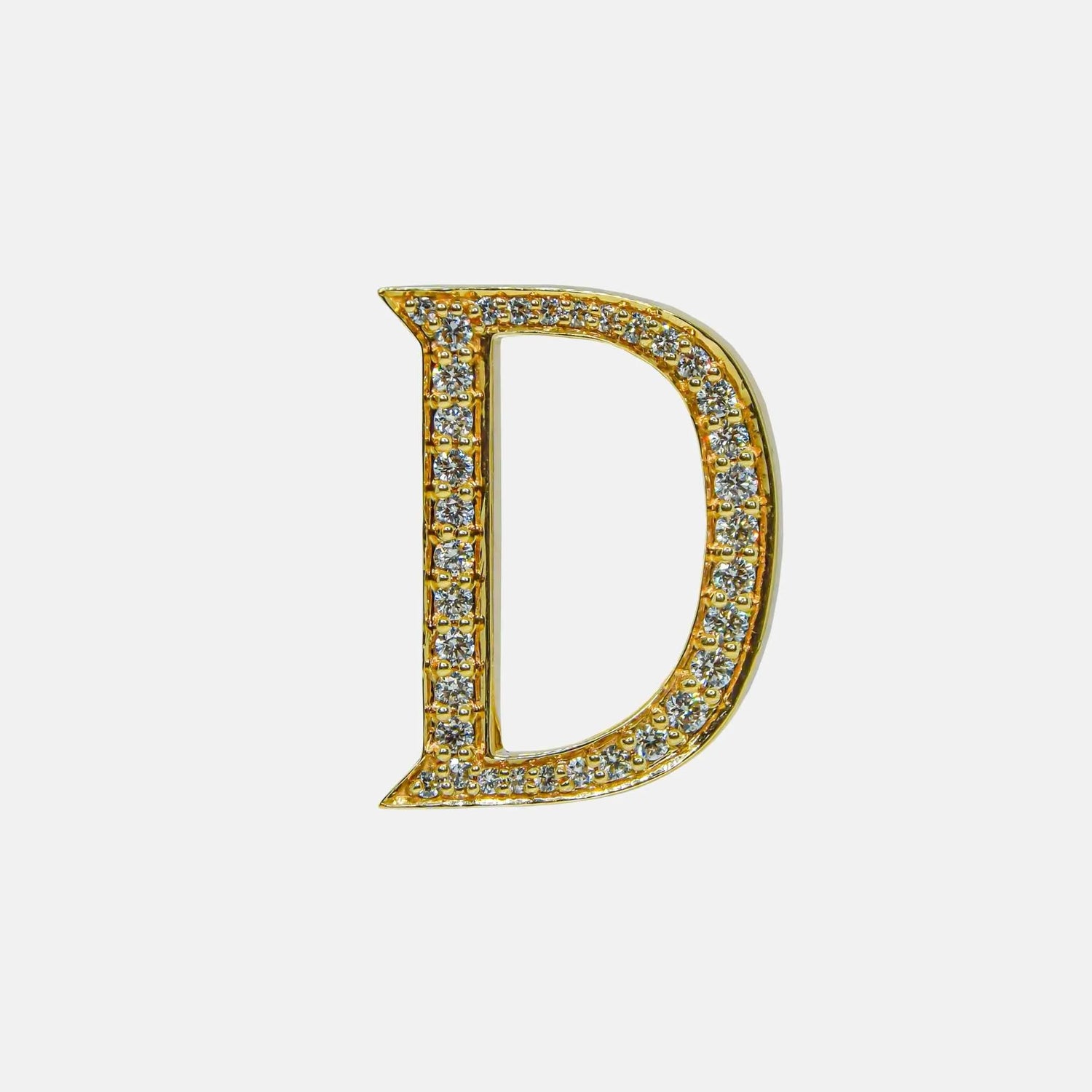 Ashna Mehta Alphabets Bag Bijoux with Natural Diamonds in Yellow Gold, D