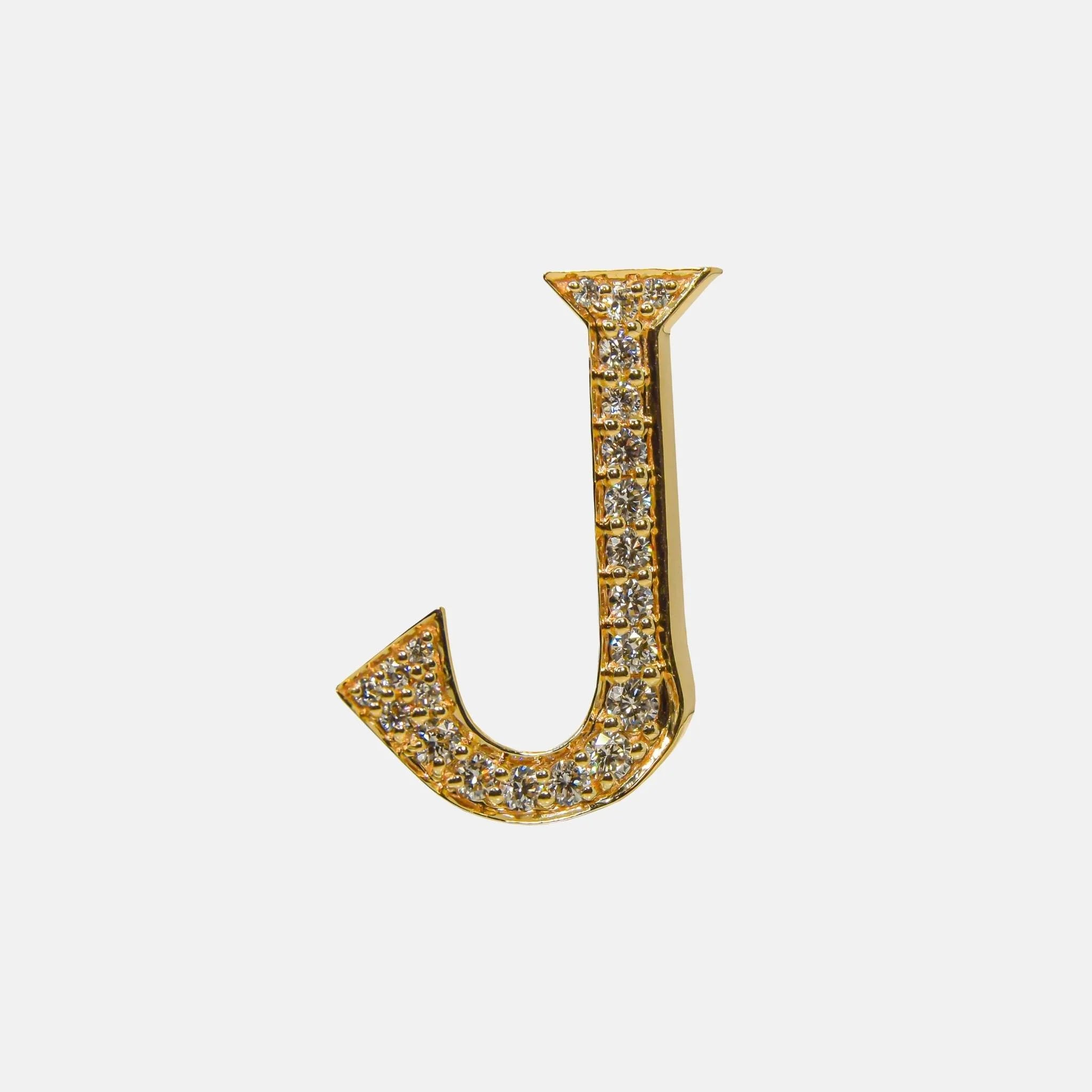 Ashna Mehta Alphabets Bag Bijoux with Natural Diamonds in Yellow Gold, J