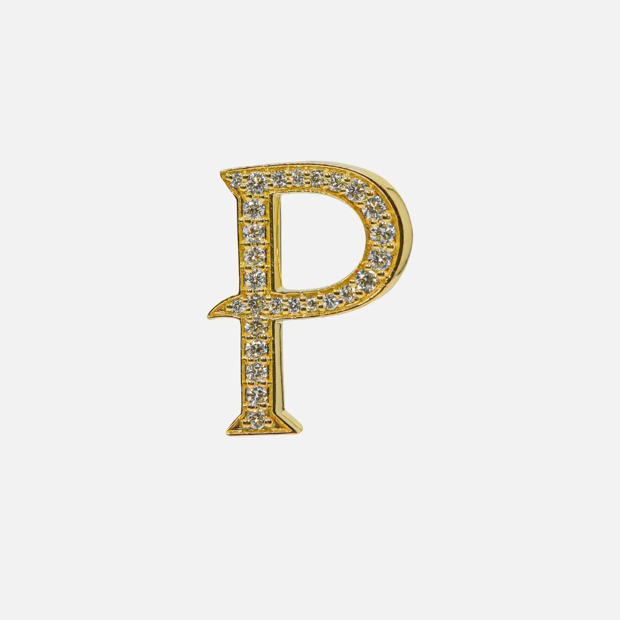 Ashna Mehta Alphabets Bag Bijoux with Natural Diamonds in Yellow Gold, P