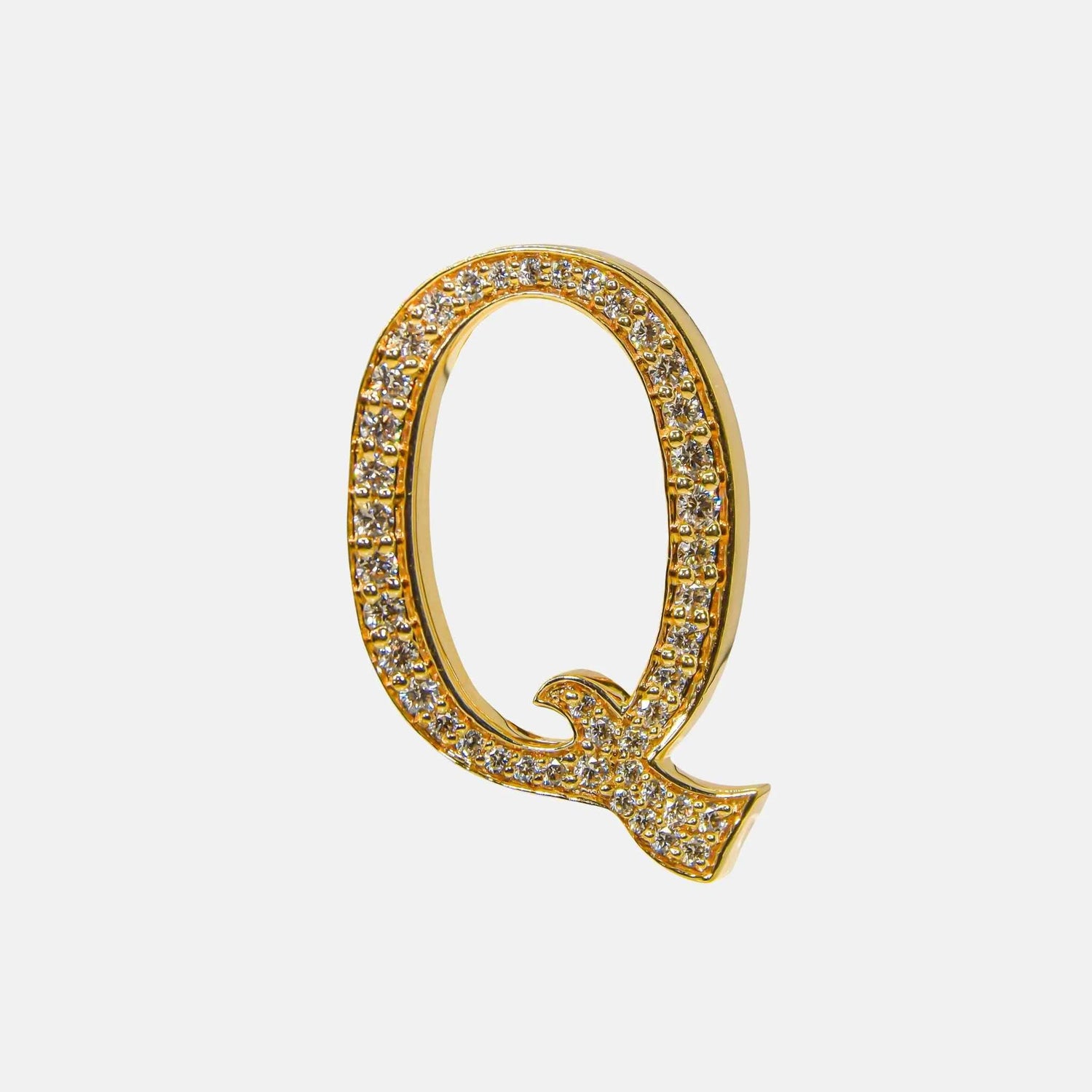 Ashna Mehta Alphabets Bag Bijoux with Natural Diamonds in Yellow Gold, Q