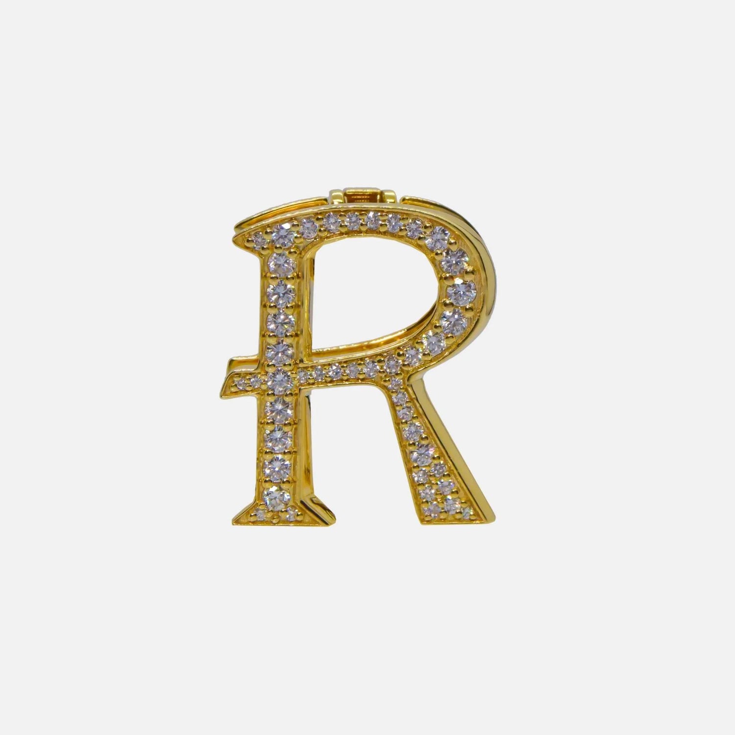 Ashna Mehta Alphabets Bag Bijoux with Natural Diamonds in Yellow Gold, R